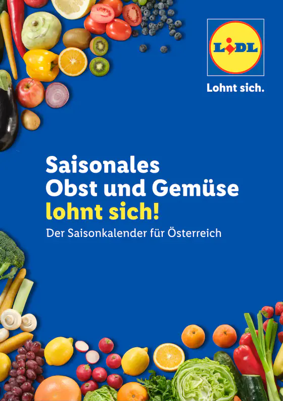 Lidl Ausztria Saisonkalender, Obst und Gemüse – jan. 1. – dec. 31.