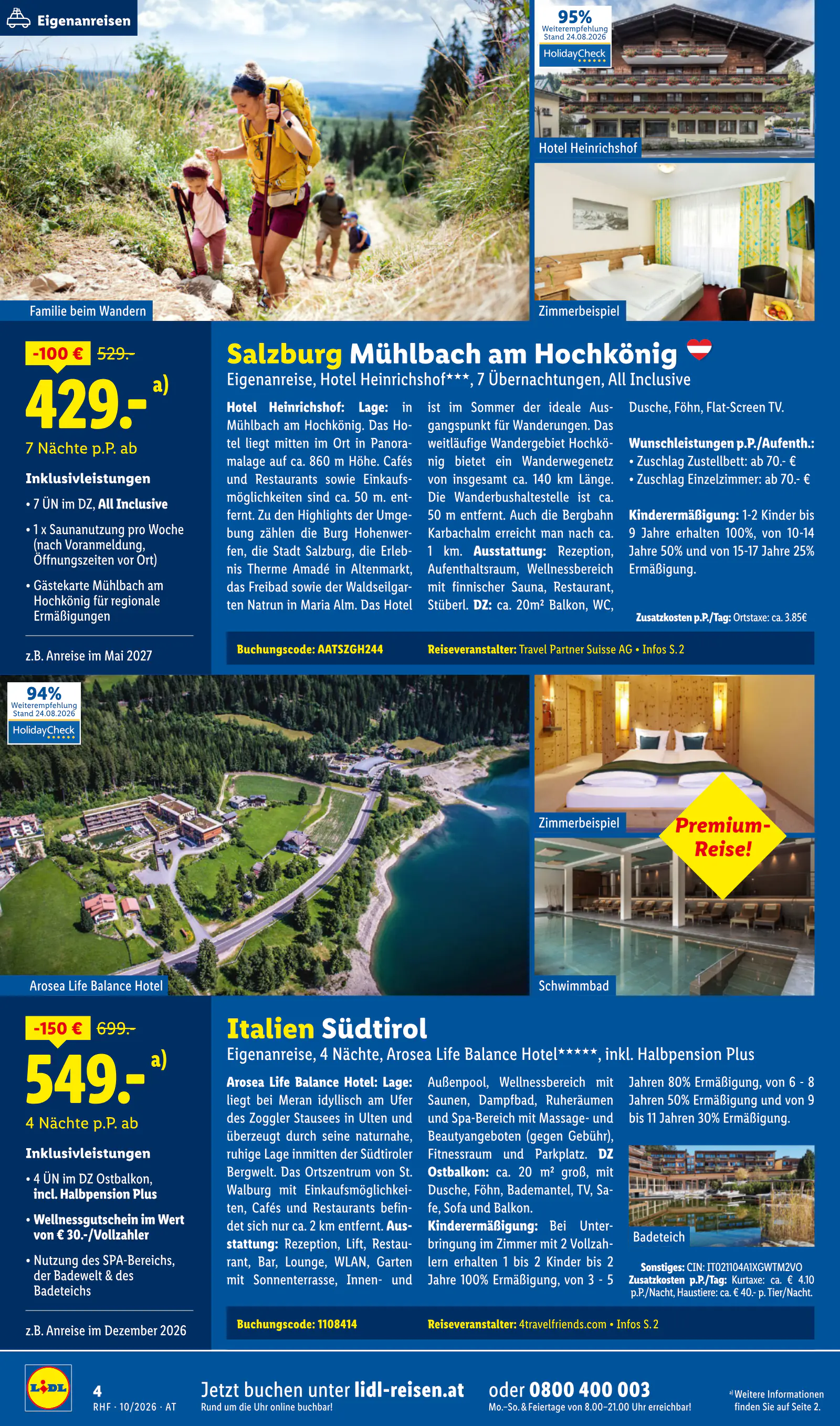 Lidl Ausztria Oktober Reise-Highlights, Buchbar ab 30.9., 4. oldal (szept. 30. – okt. 31.)