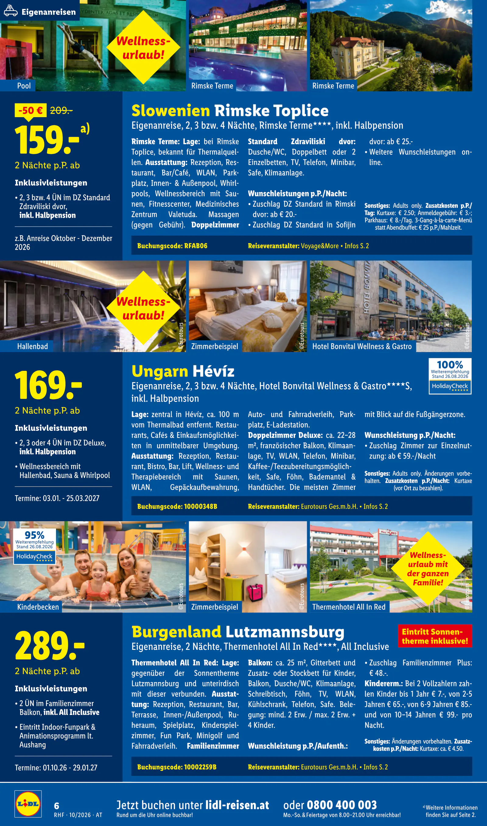 Lidl Ausztria Oktober Reise-Highlights, Buchbar ab 30.9., 6. oldal (szept. 30. – okt. 31.)