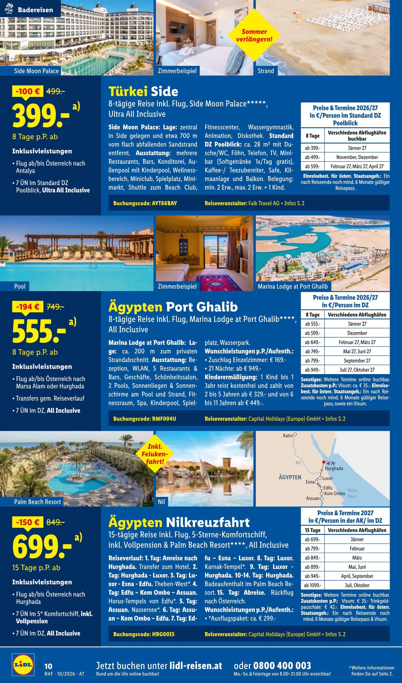 Lidl Ausztria Oktober Reise-Highlights, Buchbar ab 30.9., 10. oldal (szept. 30. – okt. 31.)