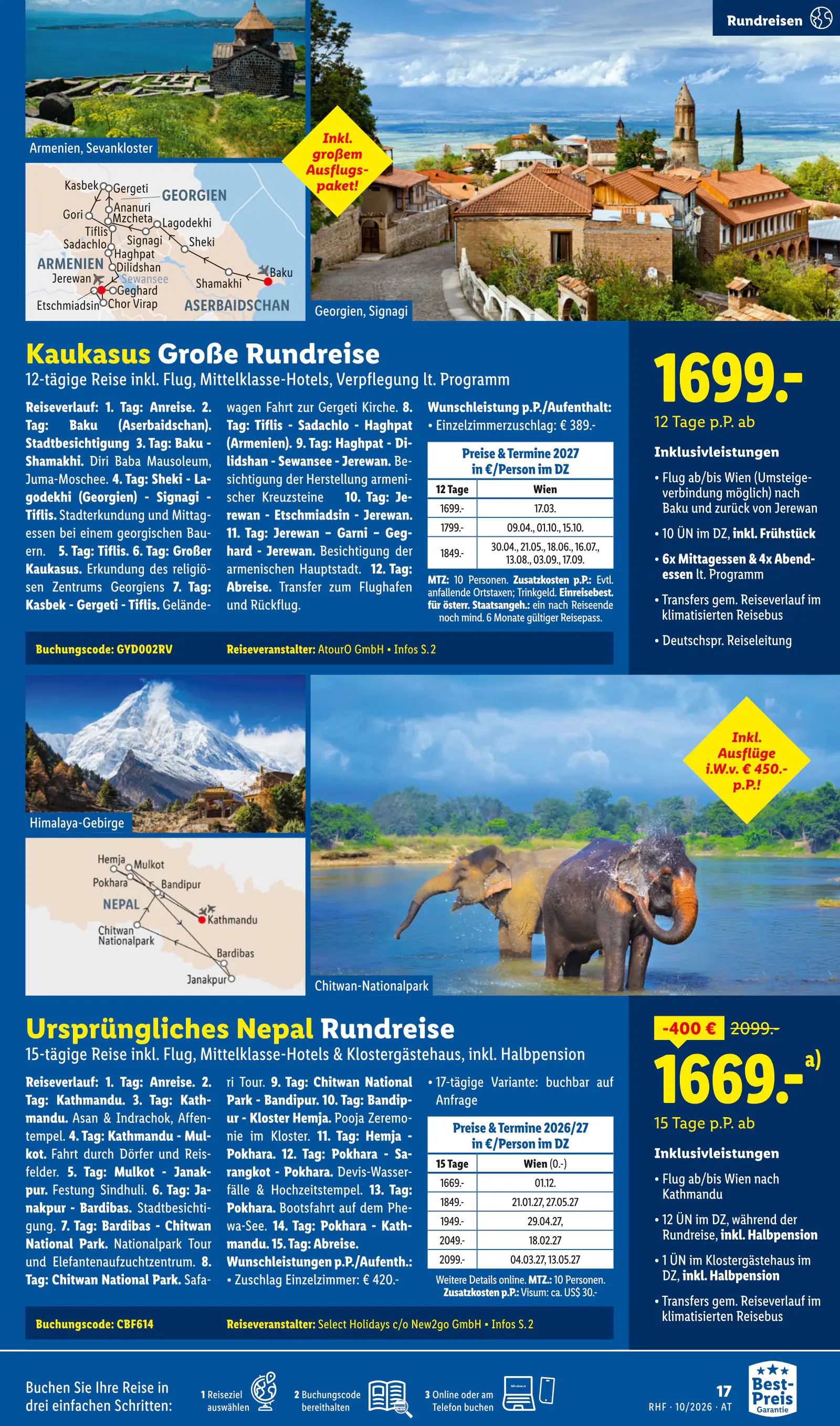 Lidl Ausztria Oktober Reise-Highlights, Buchbar ab 30.9., 17. oldal (szept. 30. – okt. 31.)