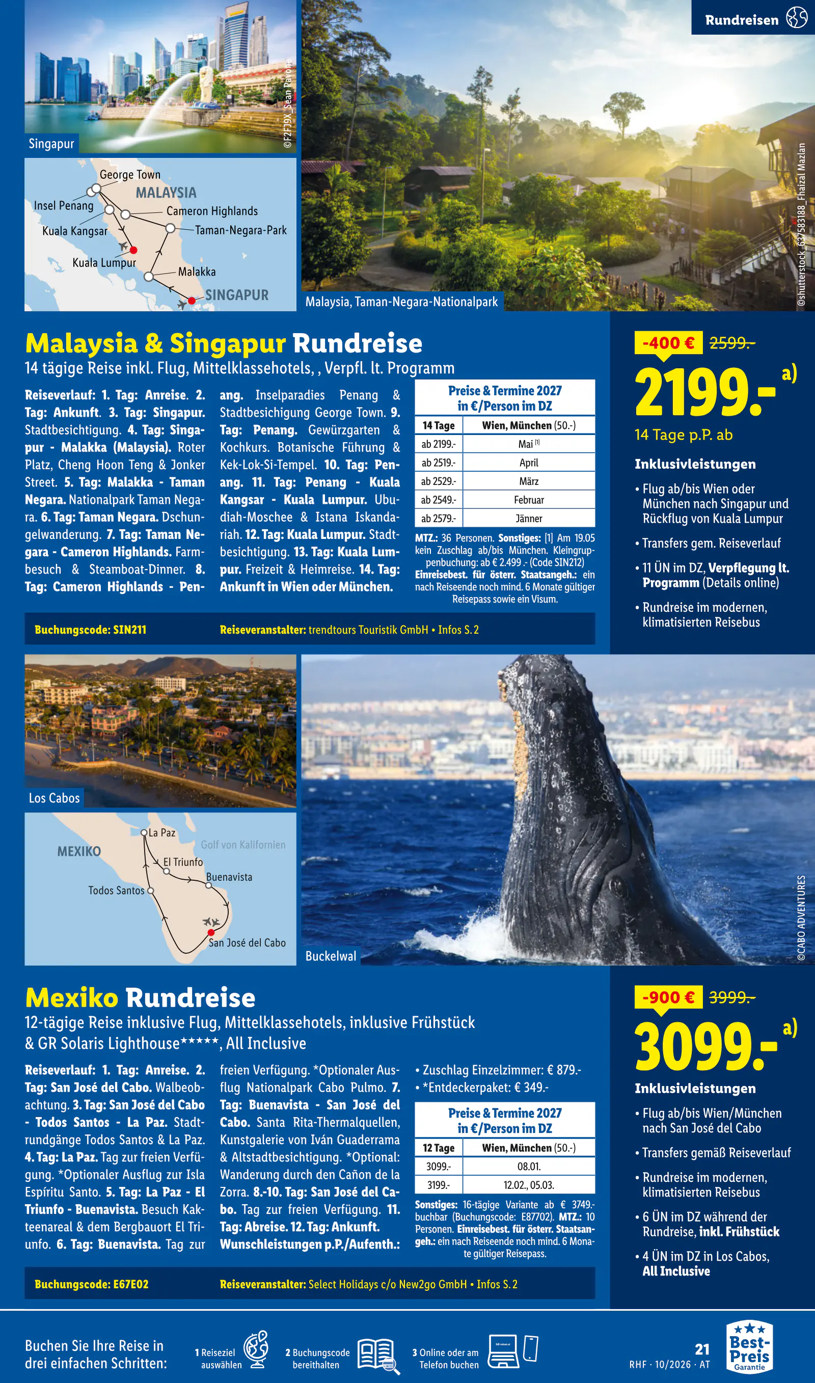 Lidl Ausztria Oktober Reise-Highlights, Buchbar ab 30.9., 21. oldal (szept. 30. – okt. 31.)