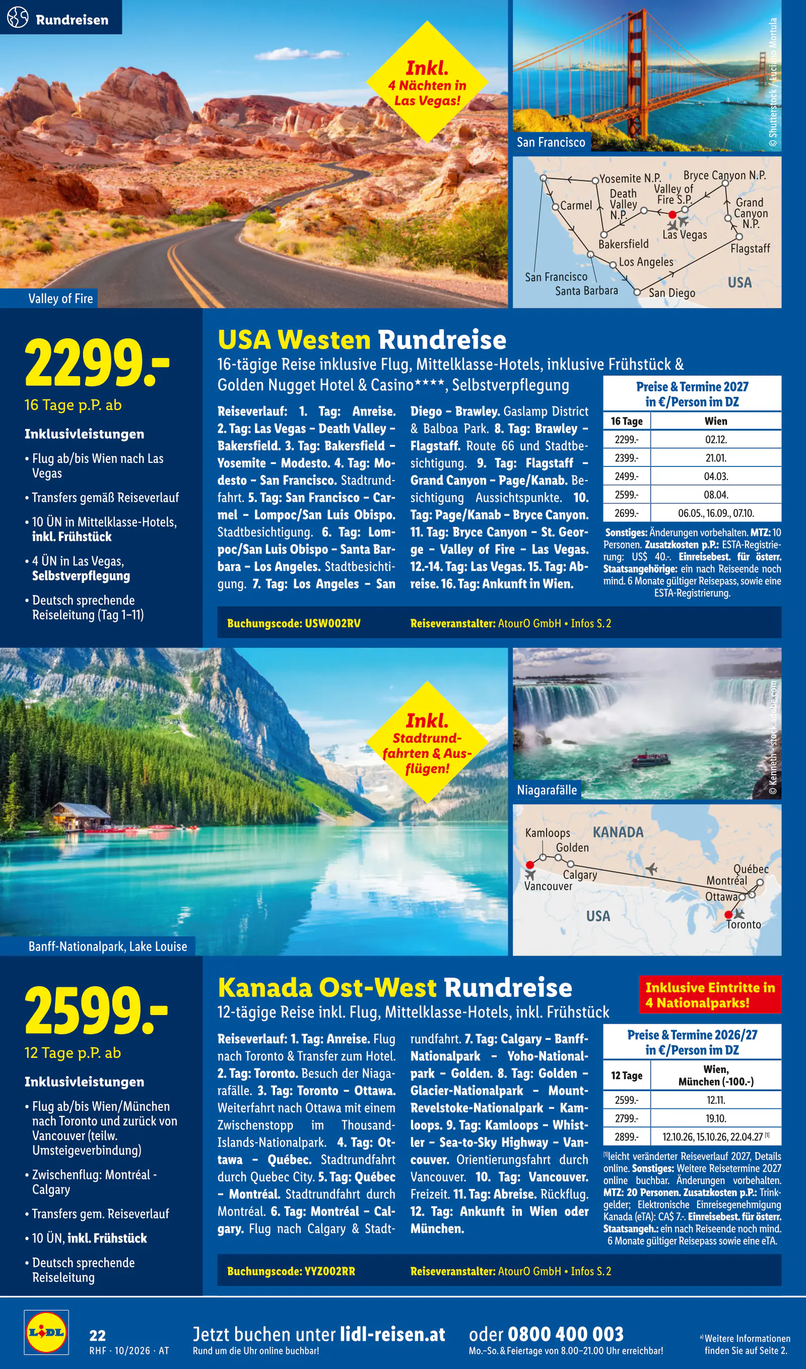 Lidl Ausztria Oktober Reise-Highlights, Buchbar ab 30.9., 22. oldal (szept. 30. – okt. 31.)