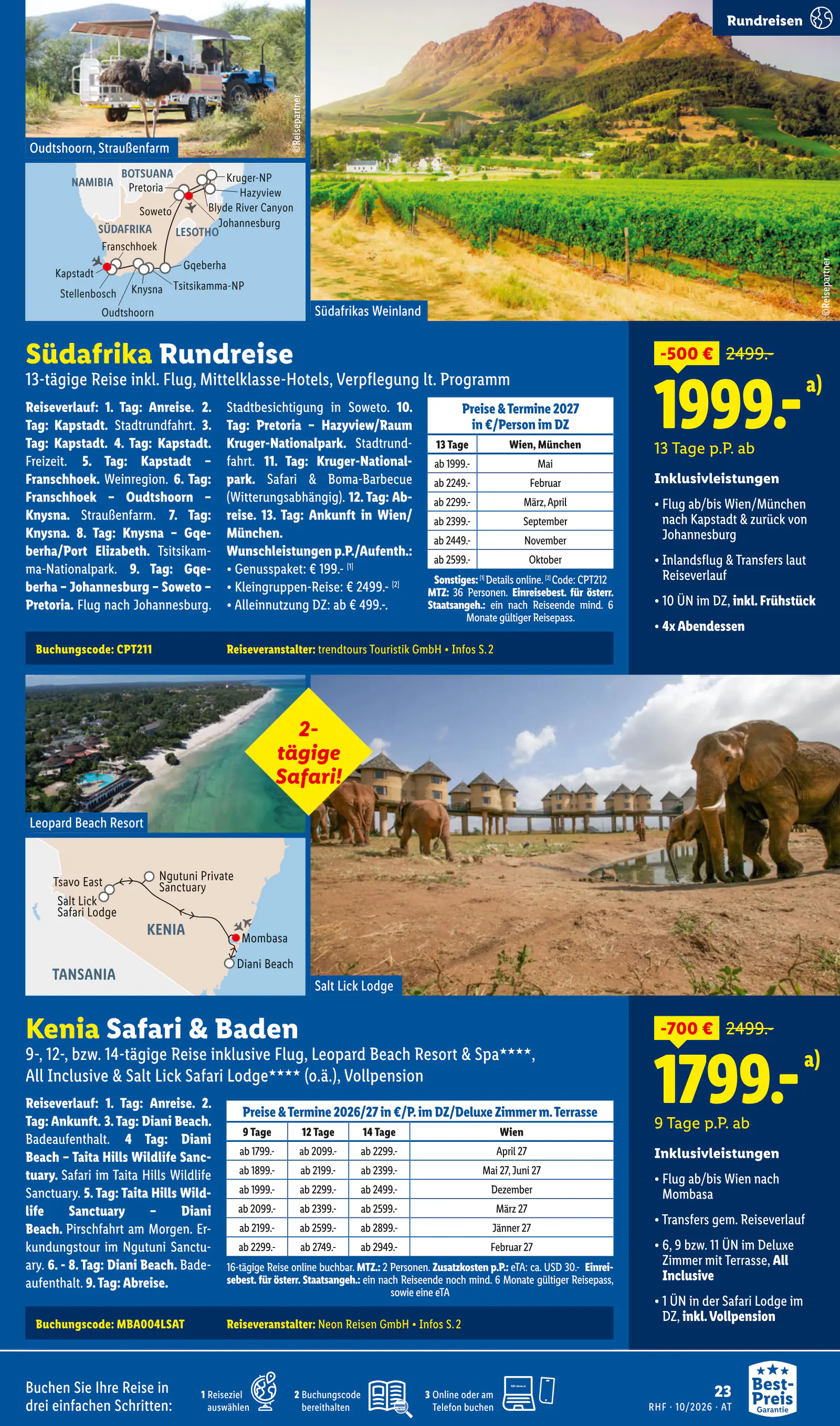 Lidl Ausztria Oktober Reise-Highlights, Buchbar ab 30.9., 23. oldal (szept. 30. – okt. 31.)