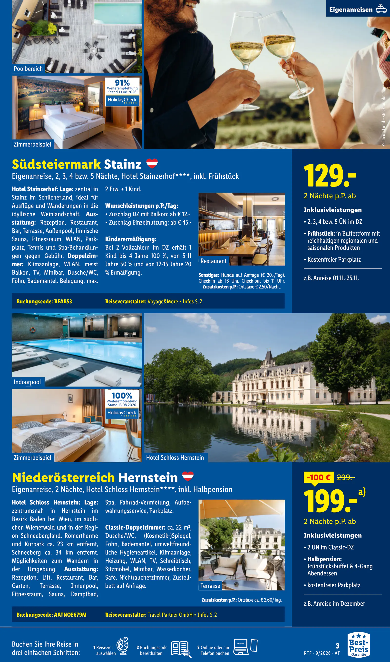 Lidl Ausztria September/Oktober Reise-Highlights, Buchbar ab 12.9., 3. oldal (szept. 12. – okt. 15.)