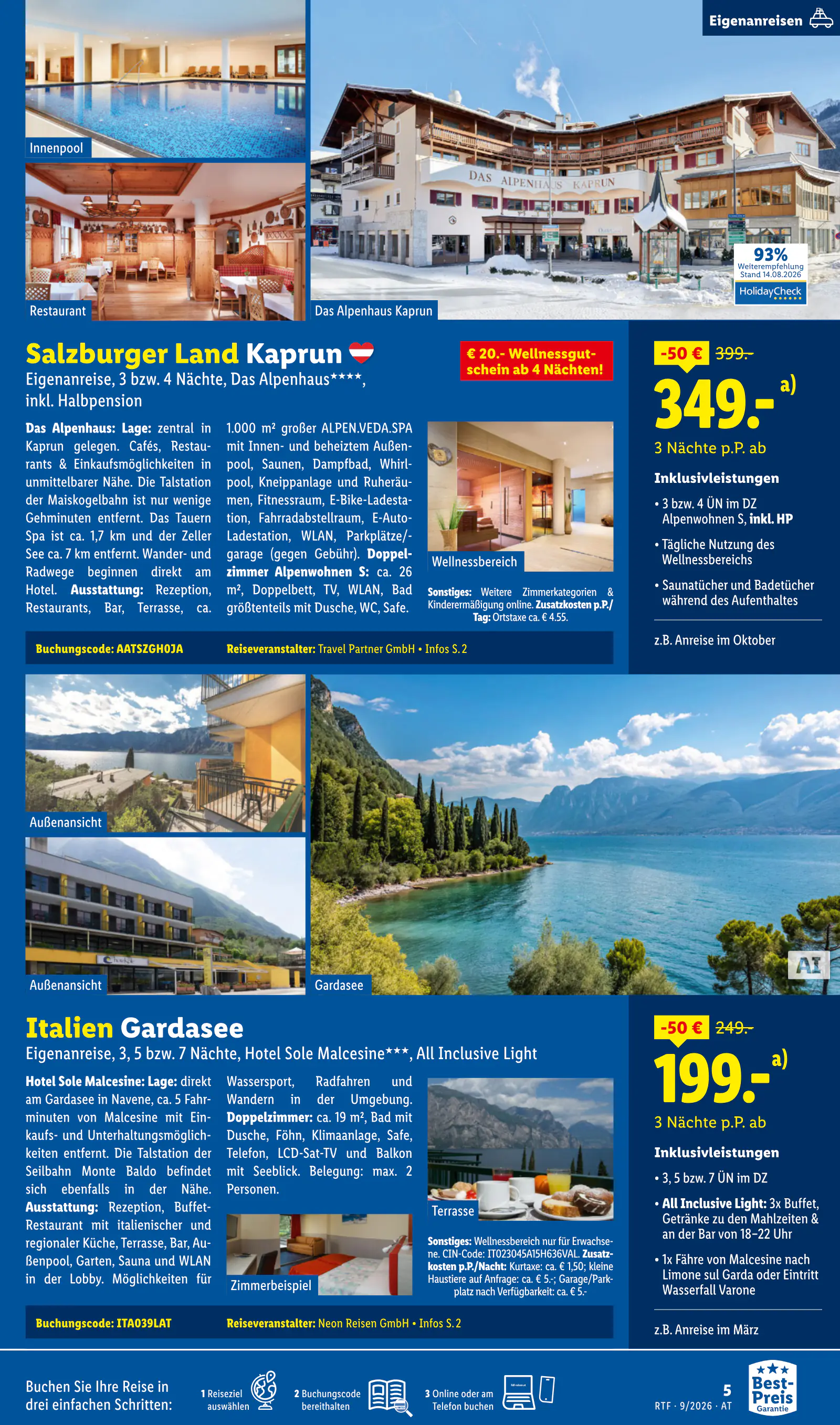 Lidl Ausztria September/Oktober Reise-Highlights, Buchbar ab 12.9., 5. oldal (szept. 12. – okt. 15.)