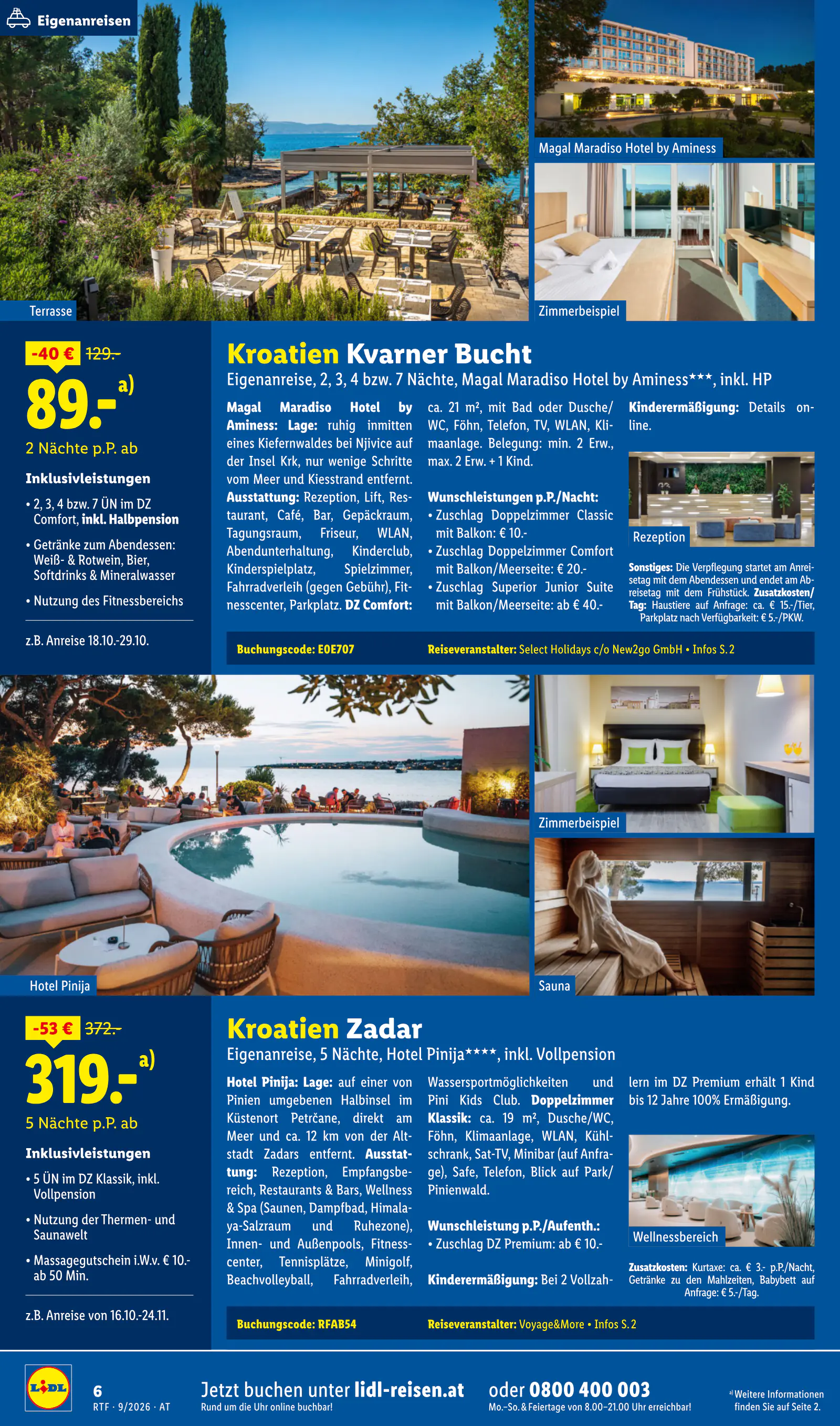 Lidl Ausztria September/Oktober Reise-Highlights, Buchbar ab 12.9., 6. oldal (szept. 12. – okt. 15.)