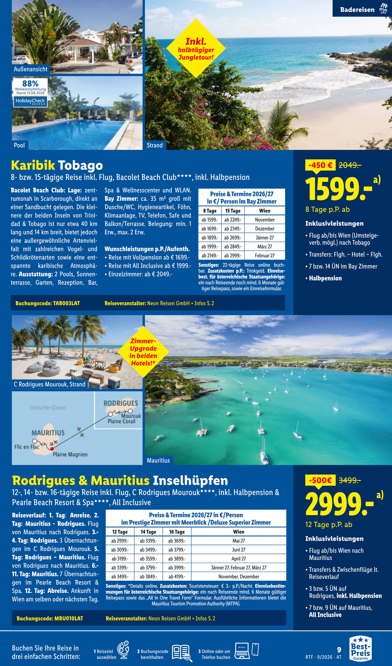 Lidl Ausztria September/Oktober Reise-Highlights, Buchbar ab 12.9., 9. oldal (szept. 12. – okt. 15.)