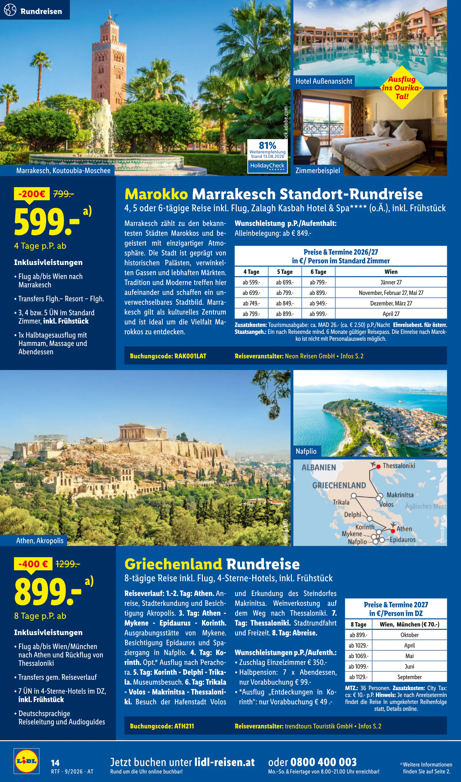 Lidl Ausztria September/Oktober Reise-Highlights, Buchbar ab 12.9., 14. oldal (szept. 12. – okt. 15.)