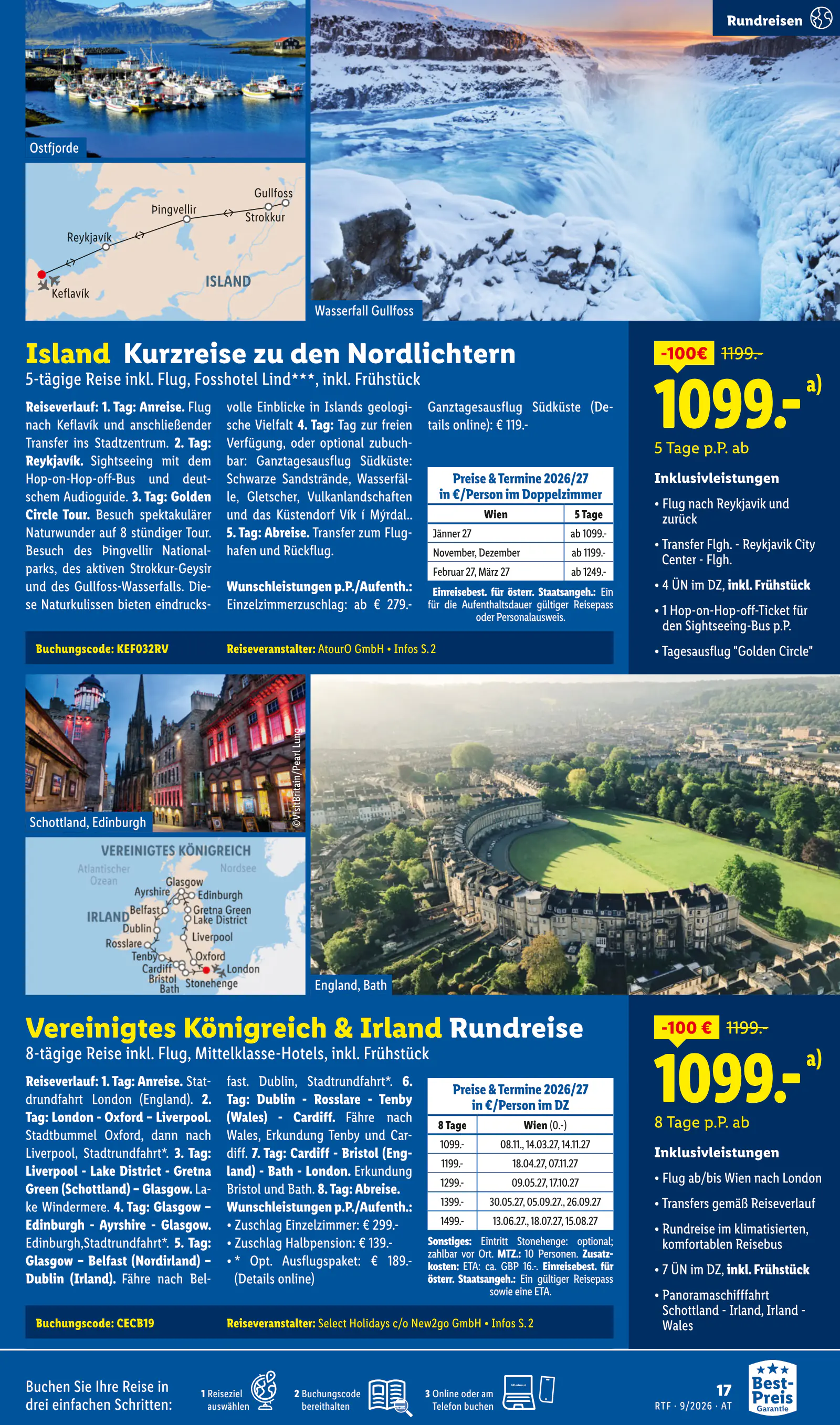 Lidl Ausztria September/Oktober Reise-Highlights, Buchbar ab 12.9., 17. oldal (szept. 12. – okt. 15.)