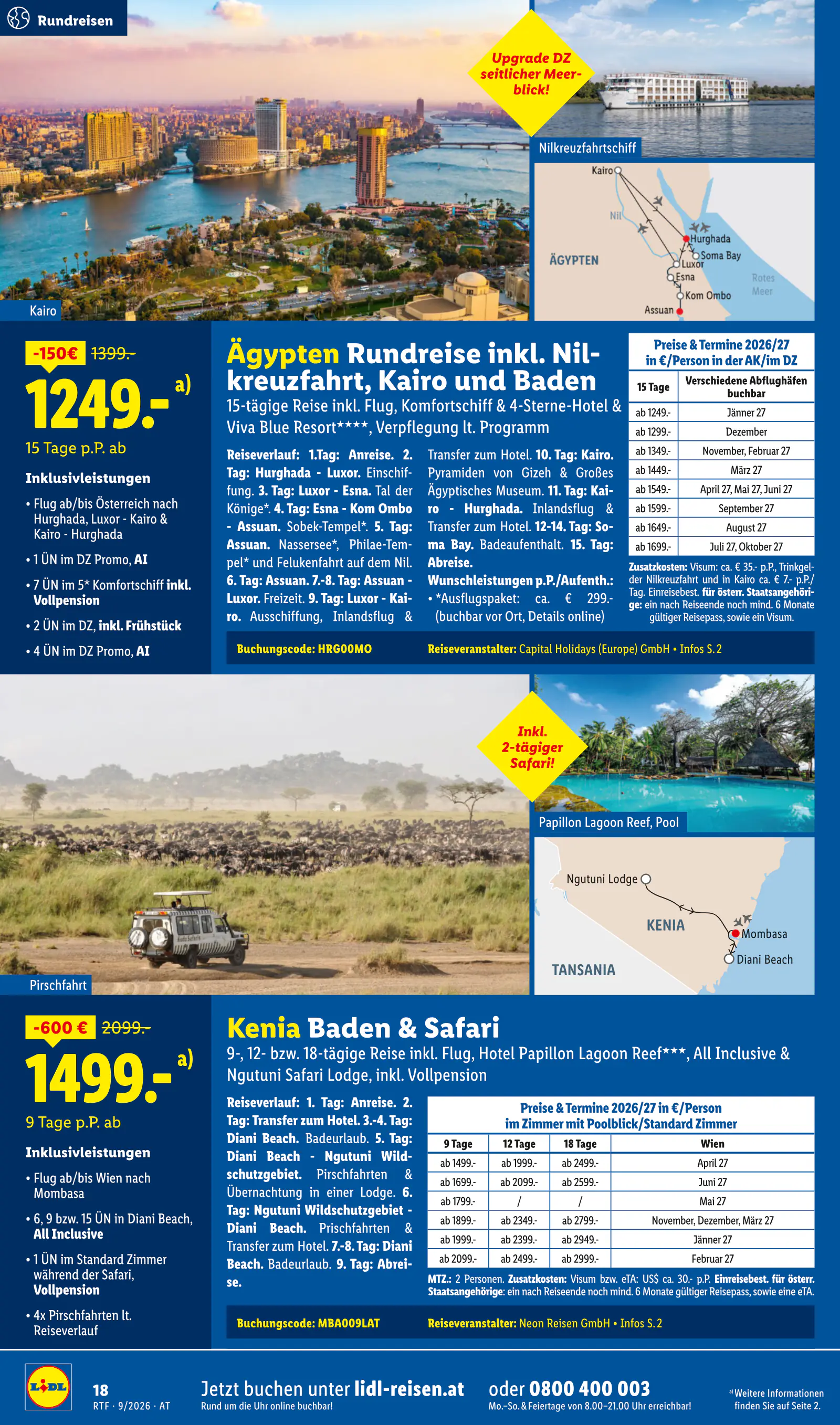 Lidl Ausztria September/Oktober Reise-Highlights, Buchbar ab 12.9., 18. oldal (szept. 12. – okt. 15.)
