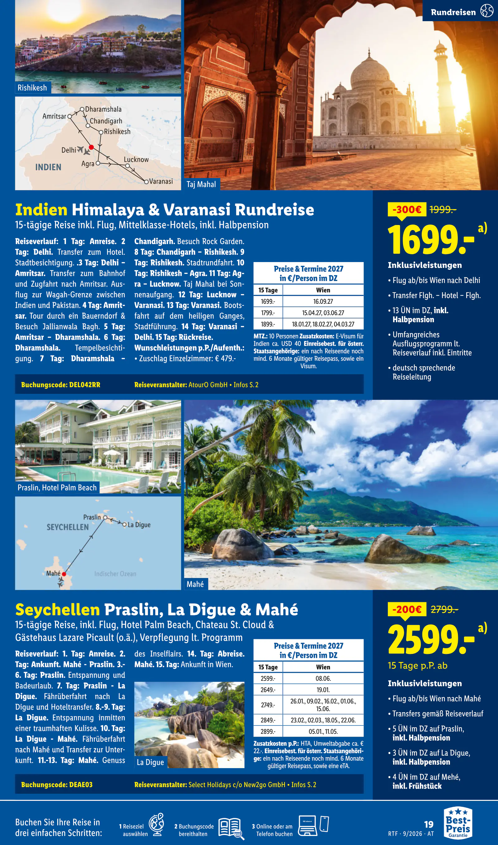 Lidl Ausztria September/Oktober Reise-Highlights, Buchbar ab 12.9., 19. oldal (szept. 12. – okt. 15.)