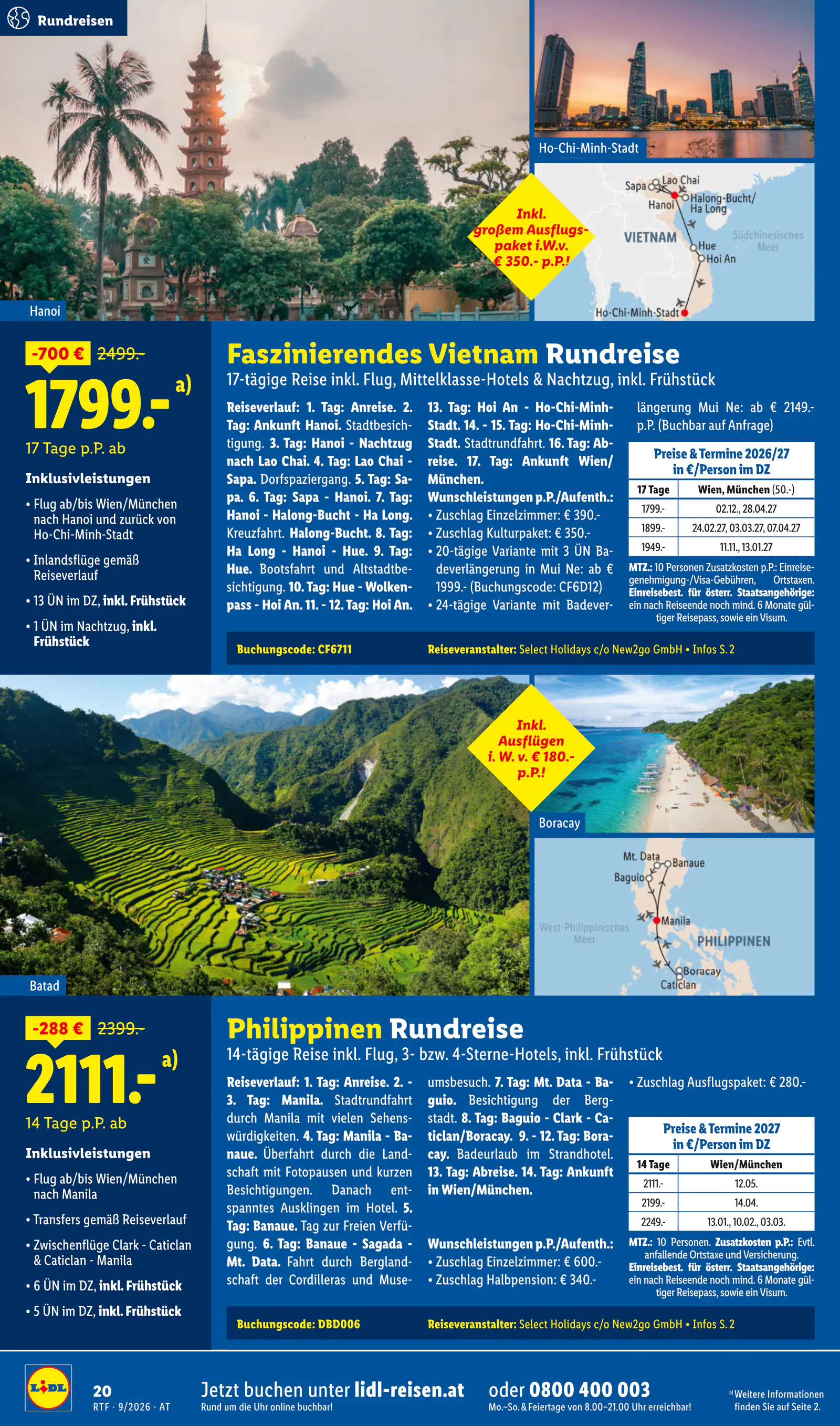 Lidl Ausztria September/Oktober Reise-Highlights, Buchbar ab 12.9., 20. oldal (szept. 12. – okt. 15.)