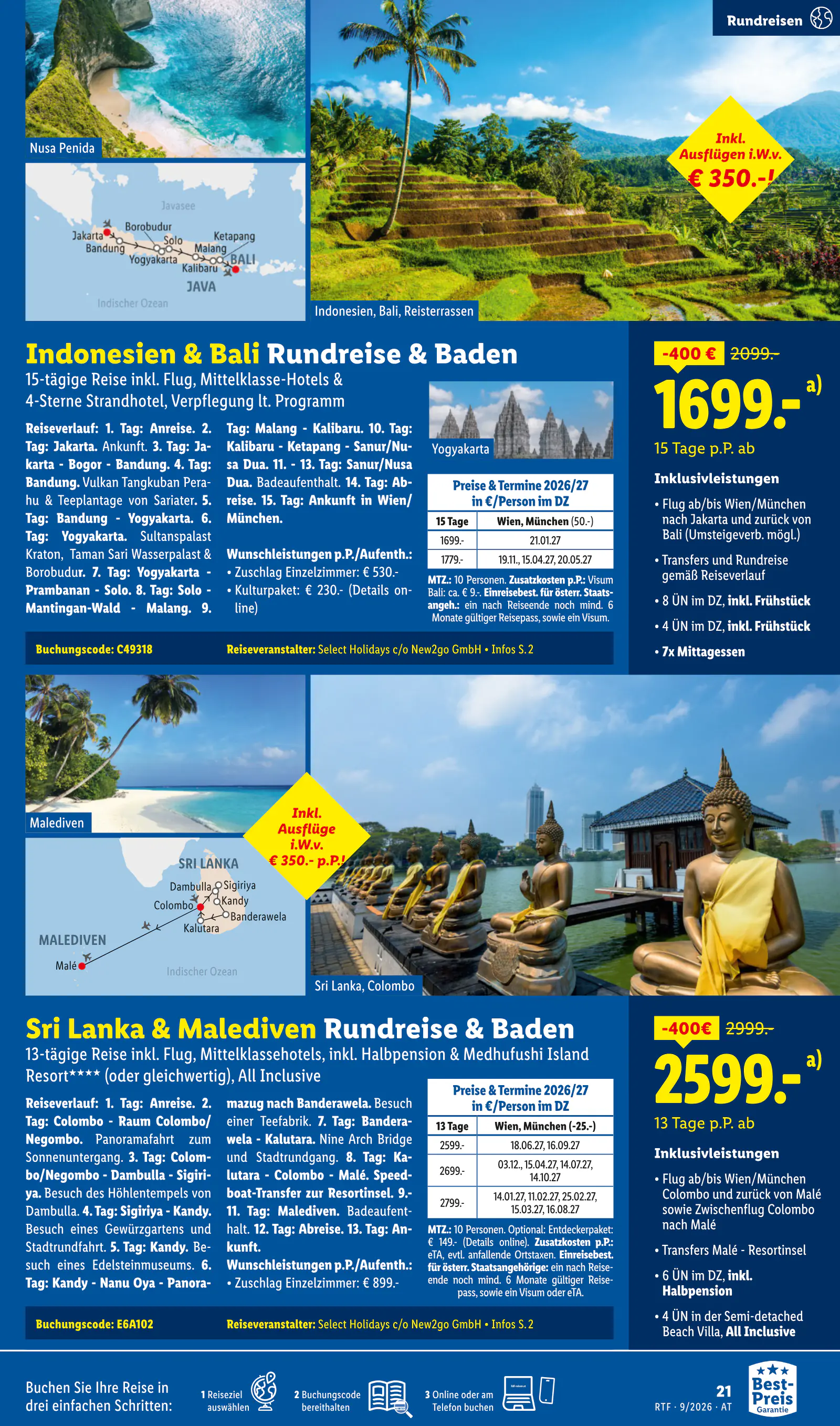 Lidl Ausztria September/Oktober Reise-Highlights, Buchbar ab 12.9., 21. oldal (szept. 12. – okt. 15.)