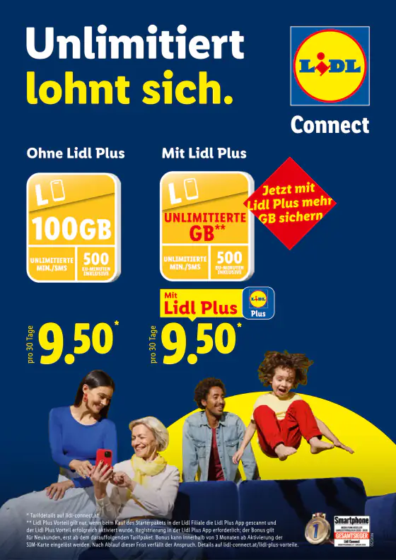 Unlimitiert lohnt sich, Lidl Connect – szept. 3. – nov. 4.