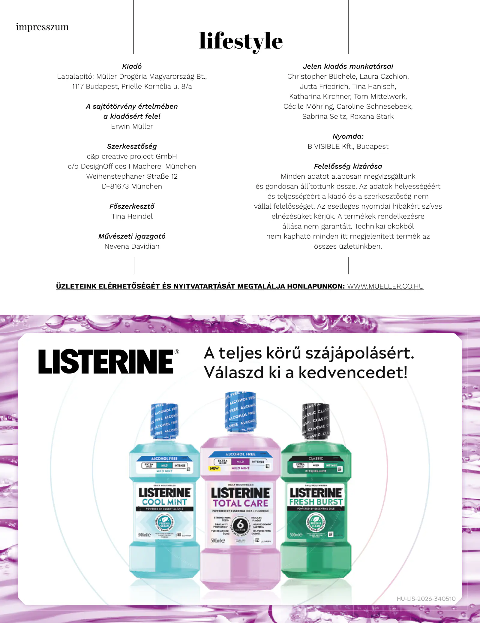 Müller Lifestyle magazin, 50. oldal (szept. 1. – okt. 31.)