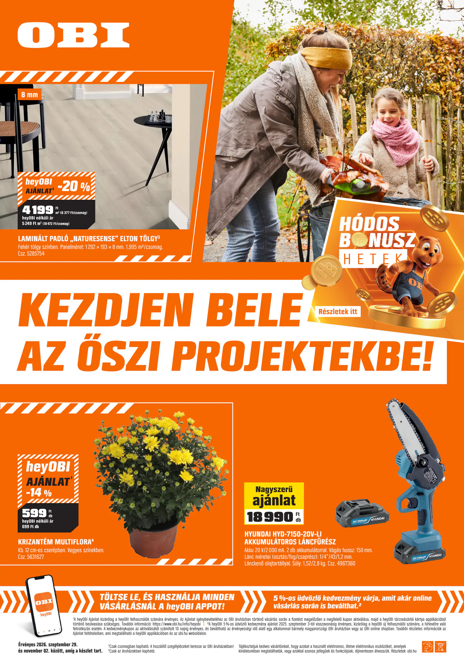 Obi Kezdjen bele az őszi projektekbe, 1. oldal (szept. 29. – nov. 2.)