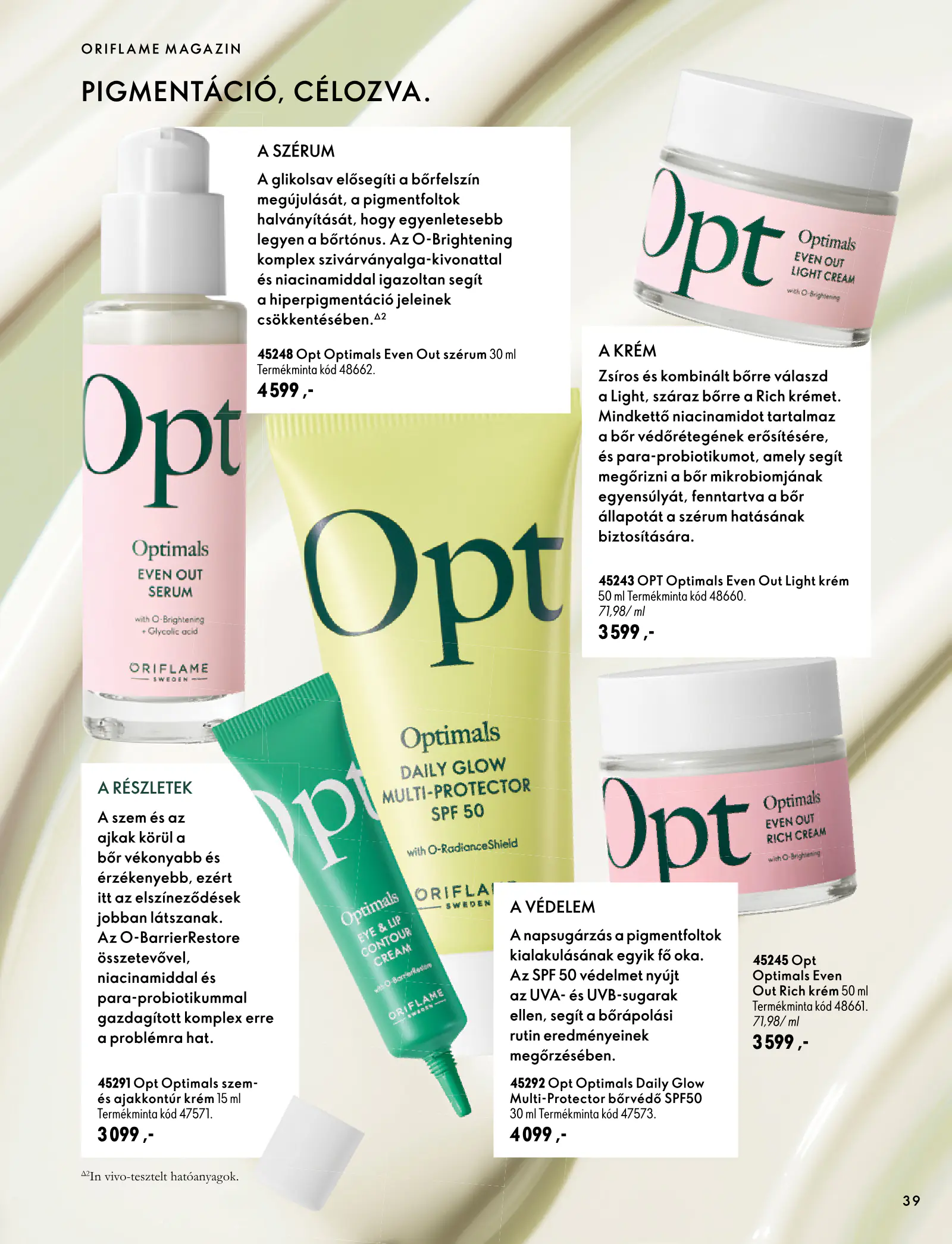 Oriflame akciós újság, 39. oldal (szept. 30. – nov. 10.)
