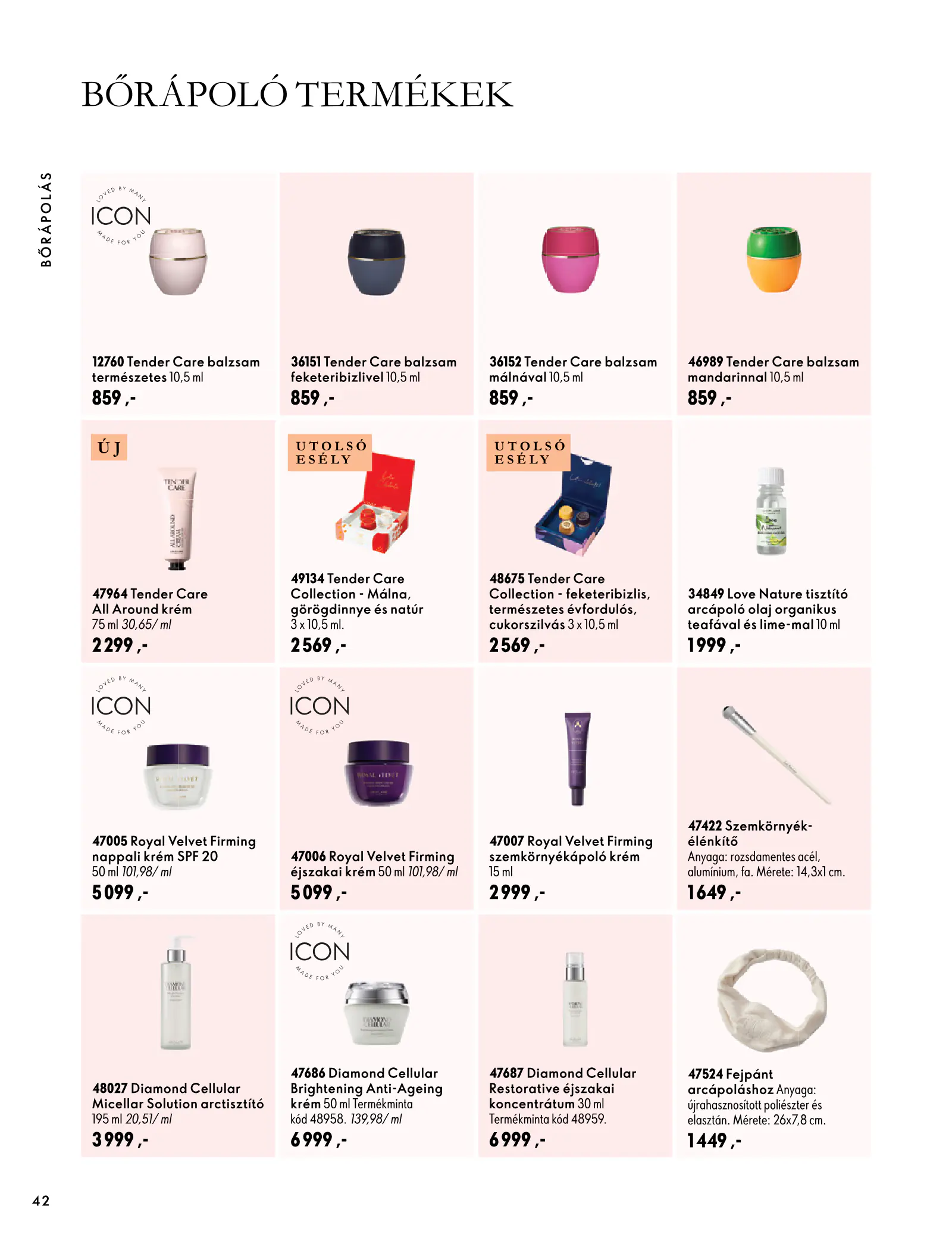 Oriflame akciós újság, 42. oldal (szept. 30. – nov. 10.)