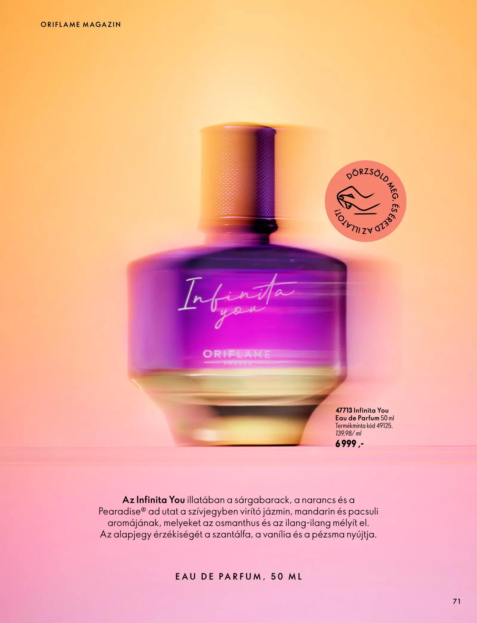 Oriflame akciós újság, 71. oldal (szept. 30. – nov. 10.)