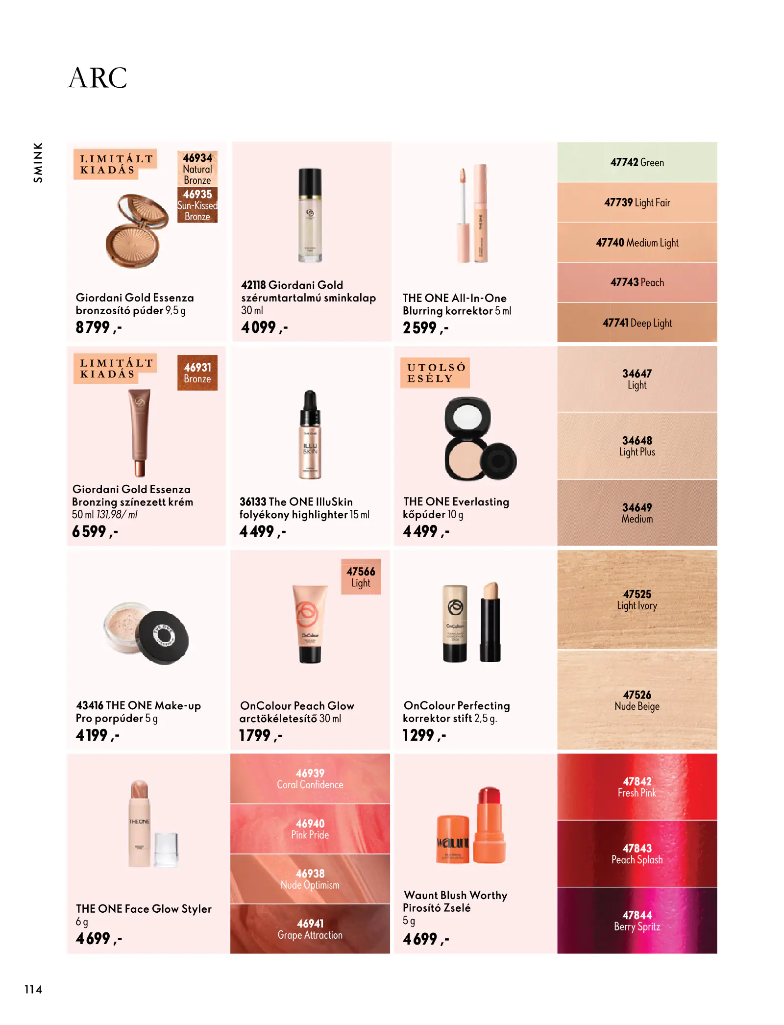 Oriflame akciós újság, 114. oldal (szept. 30. – nov. 10.)
