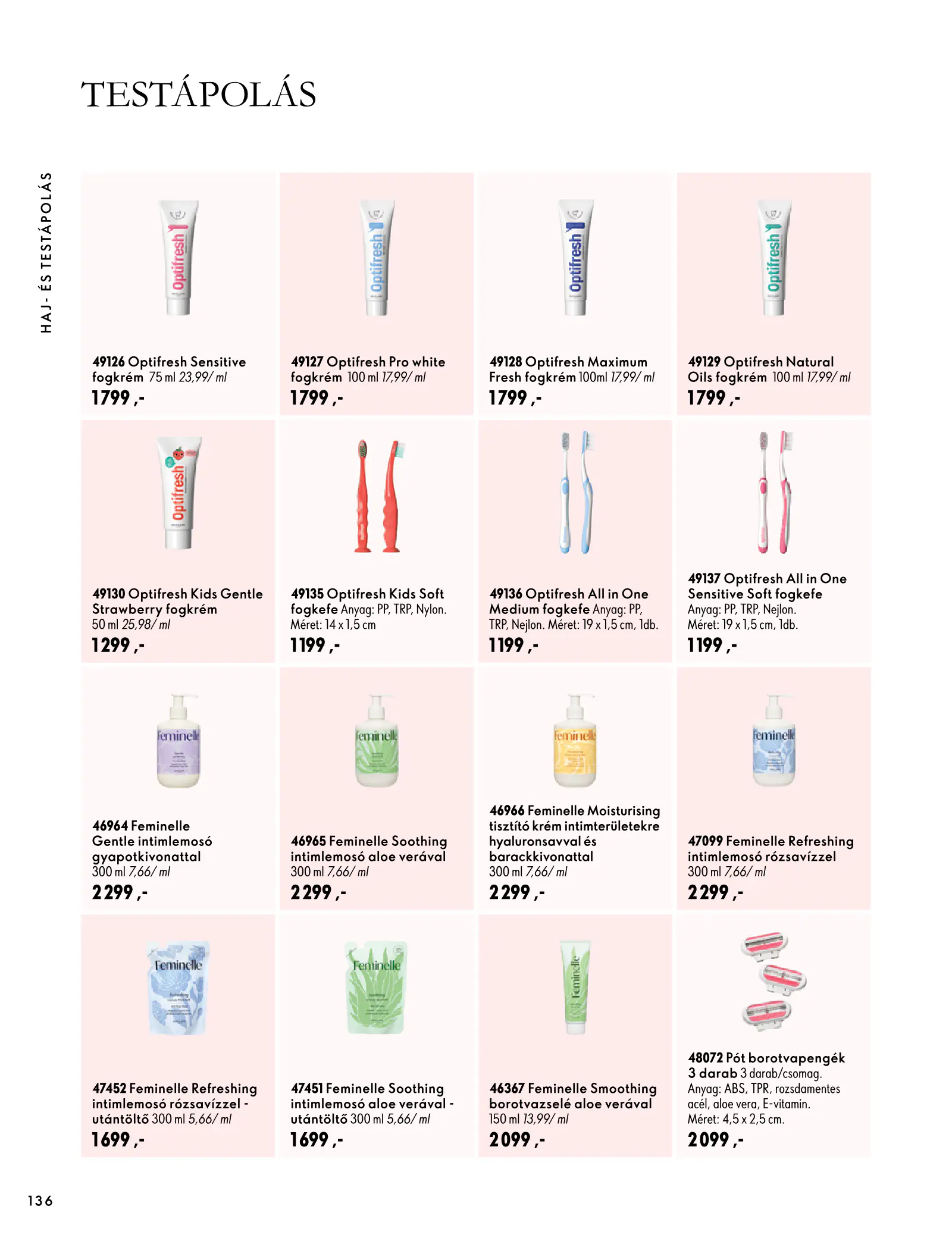 Oriflame akciós újság, 136. oldal (szept. 30. – nov. 10.)