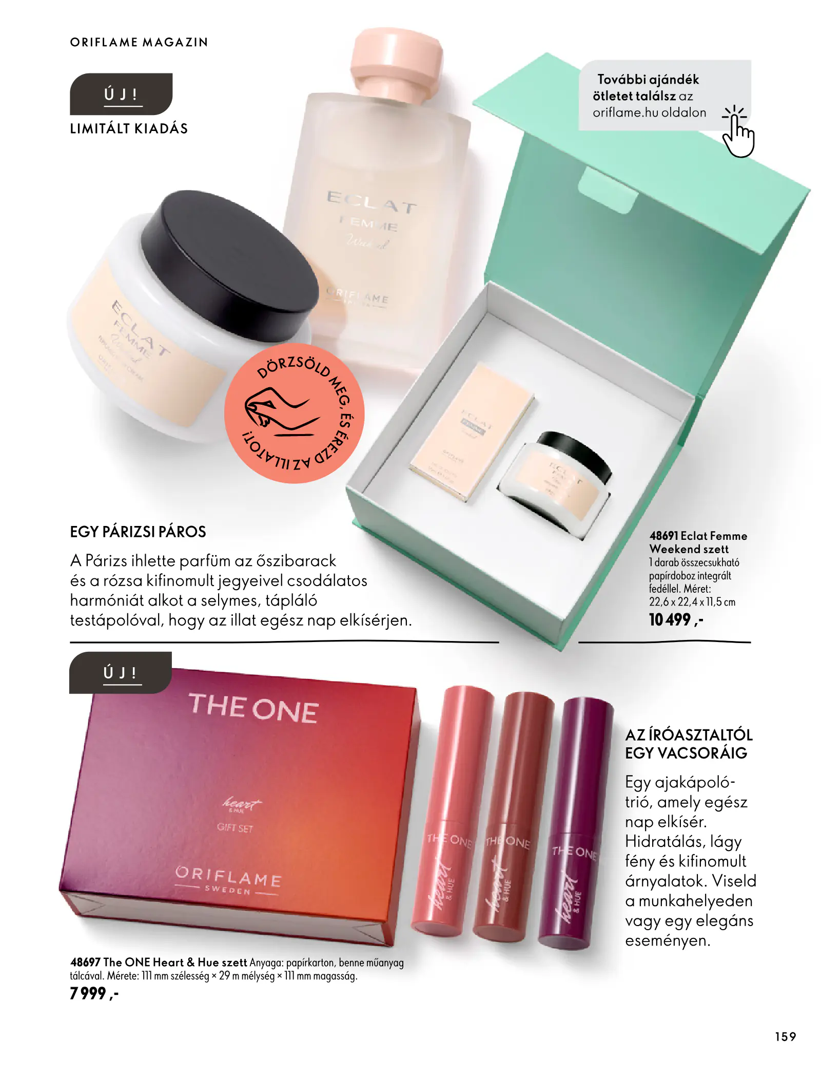 Oriflame akciós újság, 159. oldal (szept. 30. – nov. 10.)
