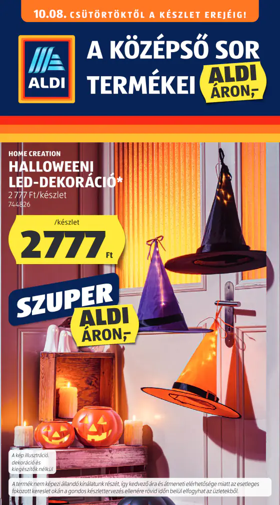 Aldi Középső sor termékei, 41. hét – okt. 8–14.