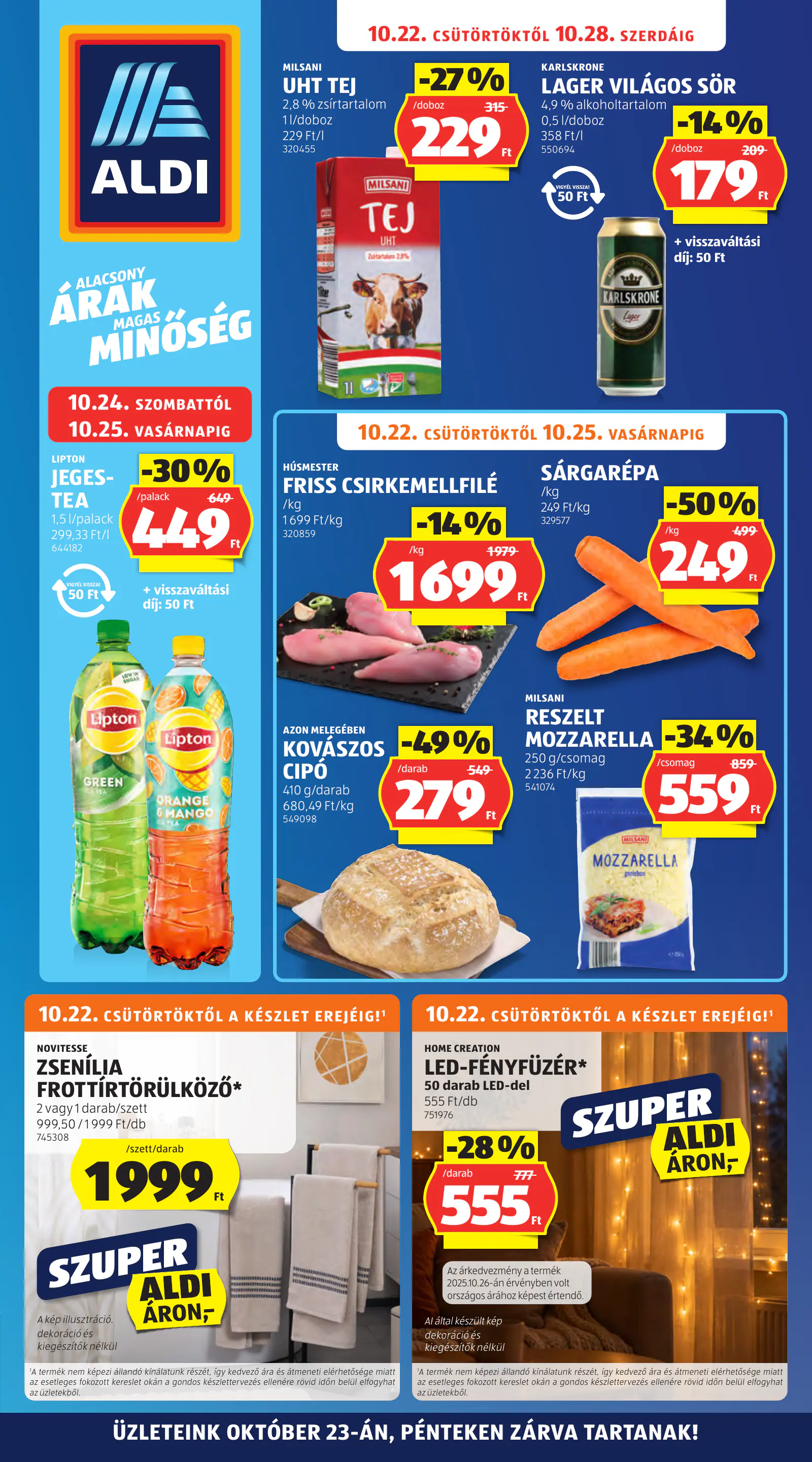 Aldi online akciós újság, 43. hét, 1. oldal (okt. 22–28.)