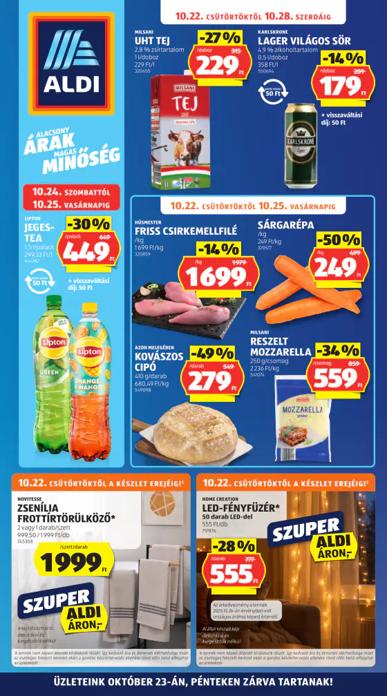 Aldi online akciós újság, 43. hét – okt. 22–28.