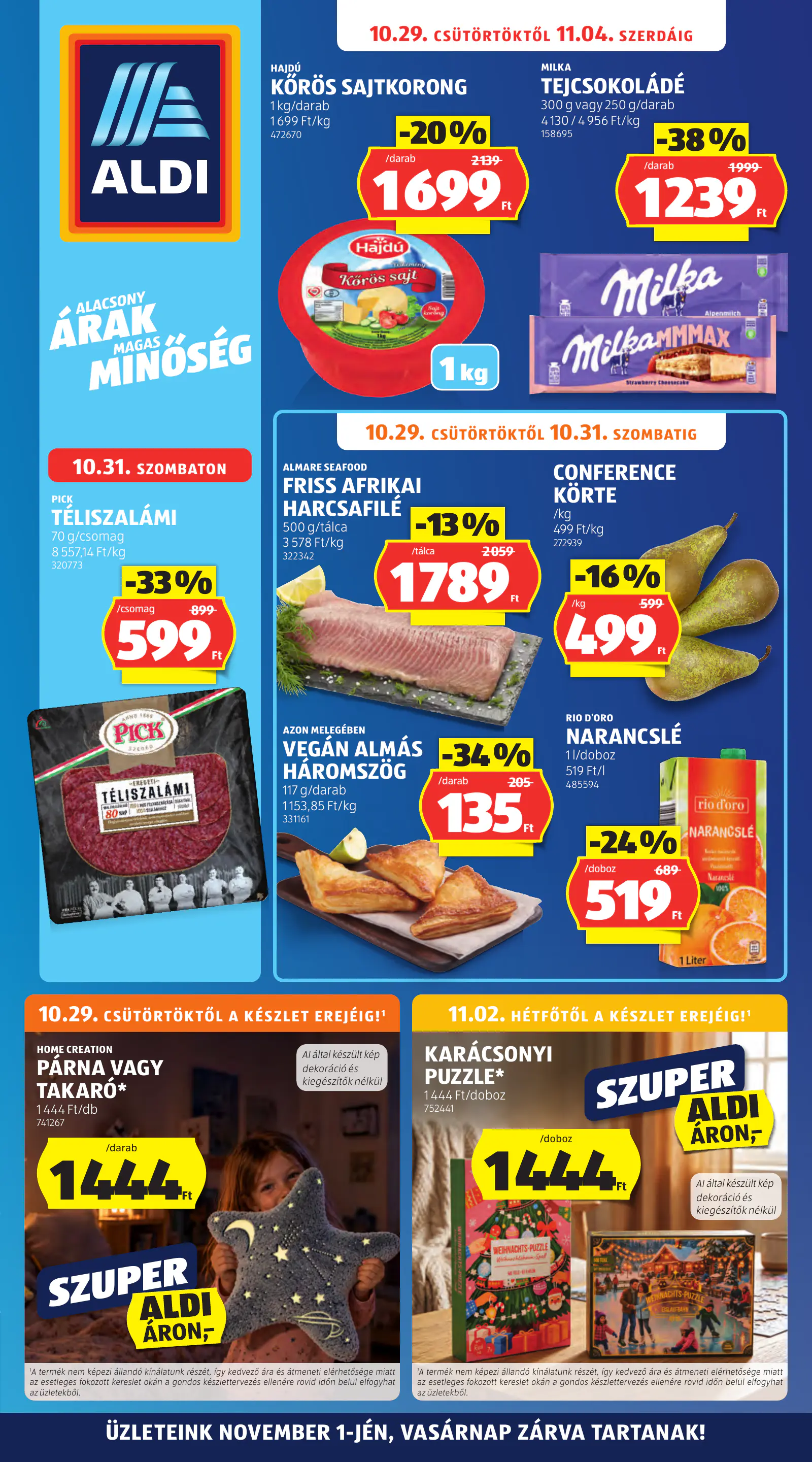 Aldi online akciós újság, 44. hét, 1. oldal (okt. 29. – nov. 4.)