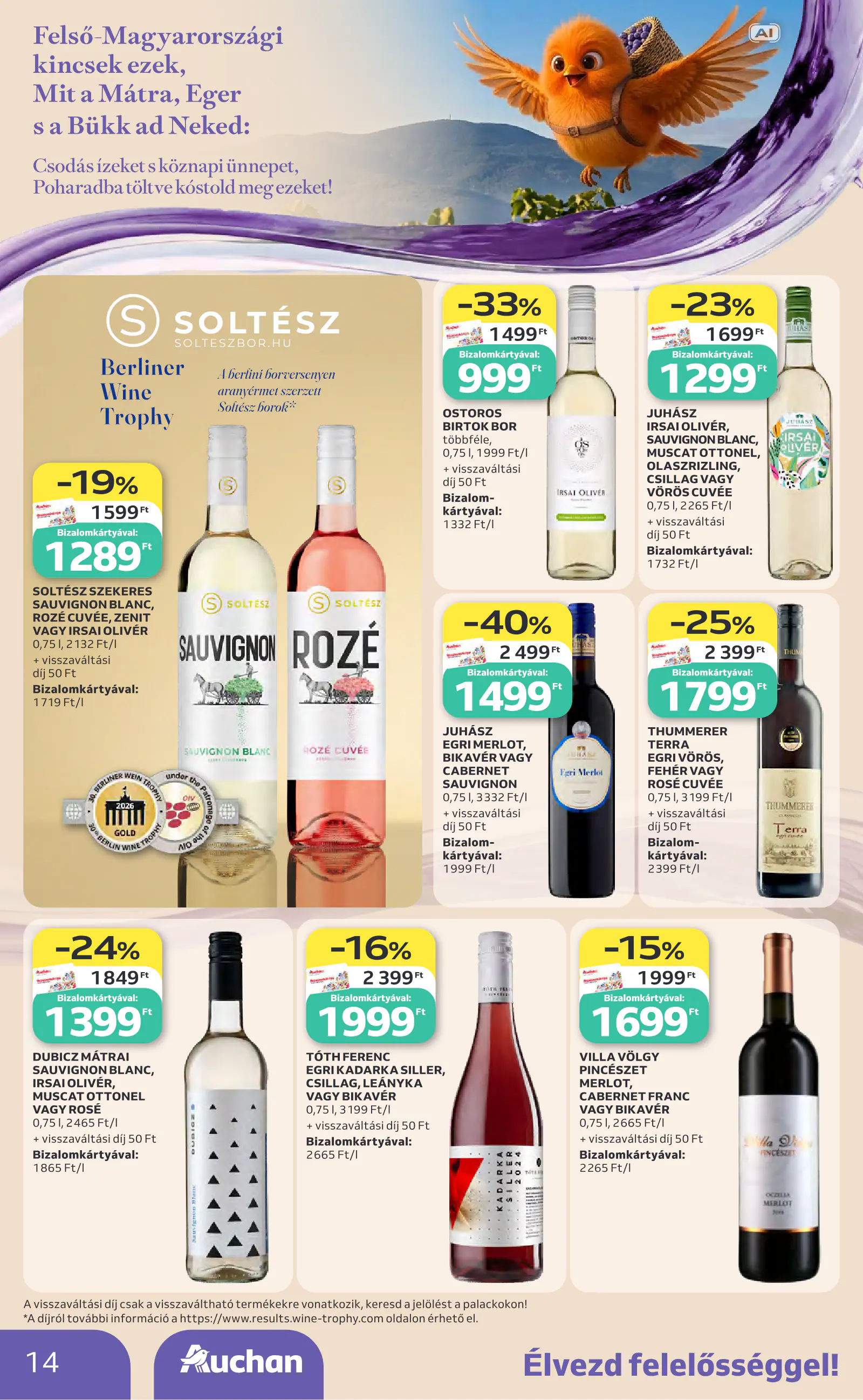 Auchan Bor ajánlataink, 14. oldal (okt. 1–21.)