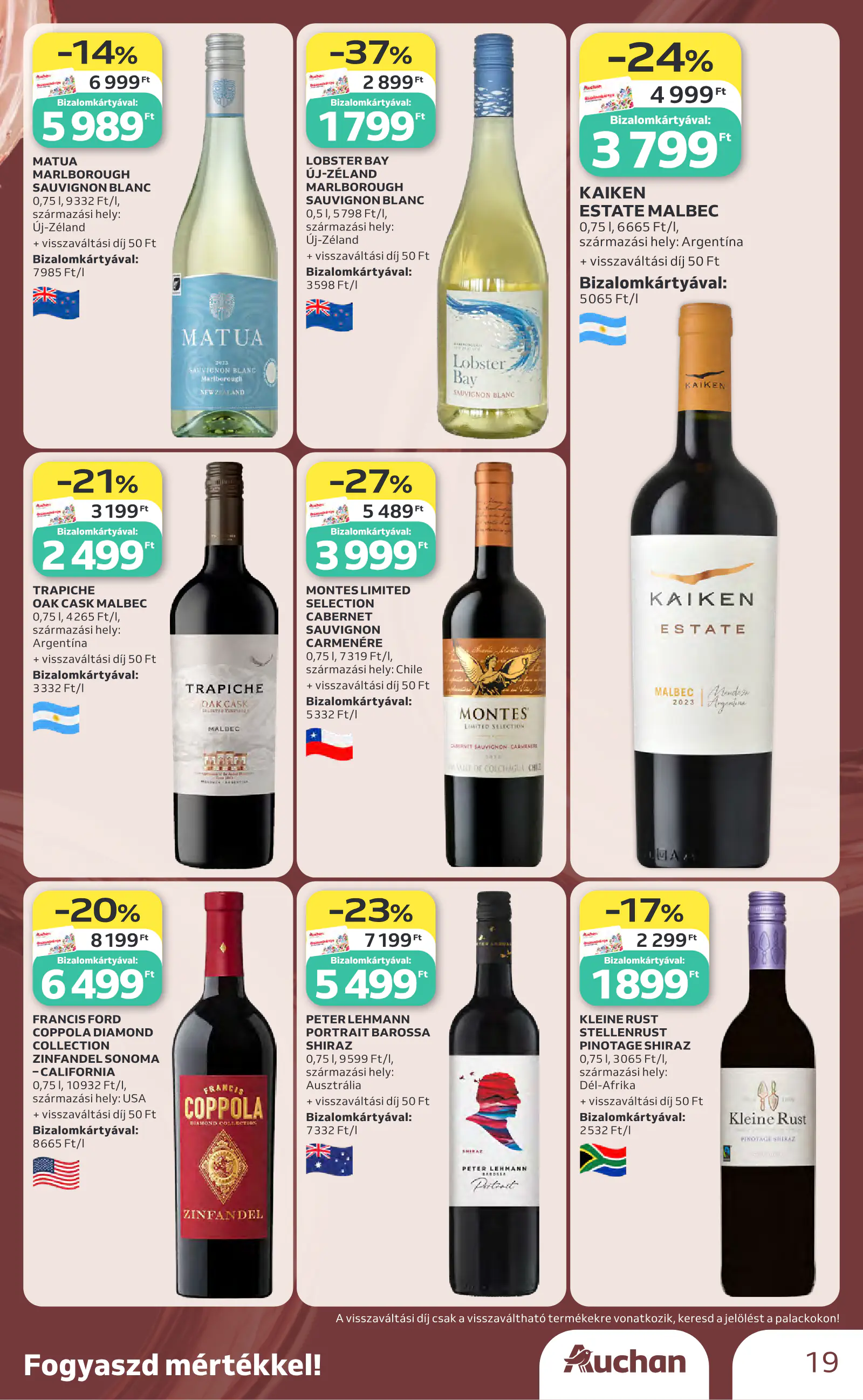 Auchan Bor ajánlataink, 19. oldal (okt. 1–21.)