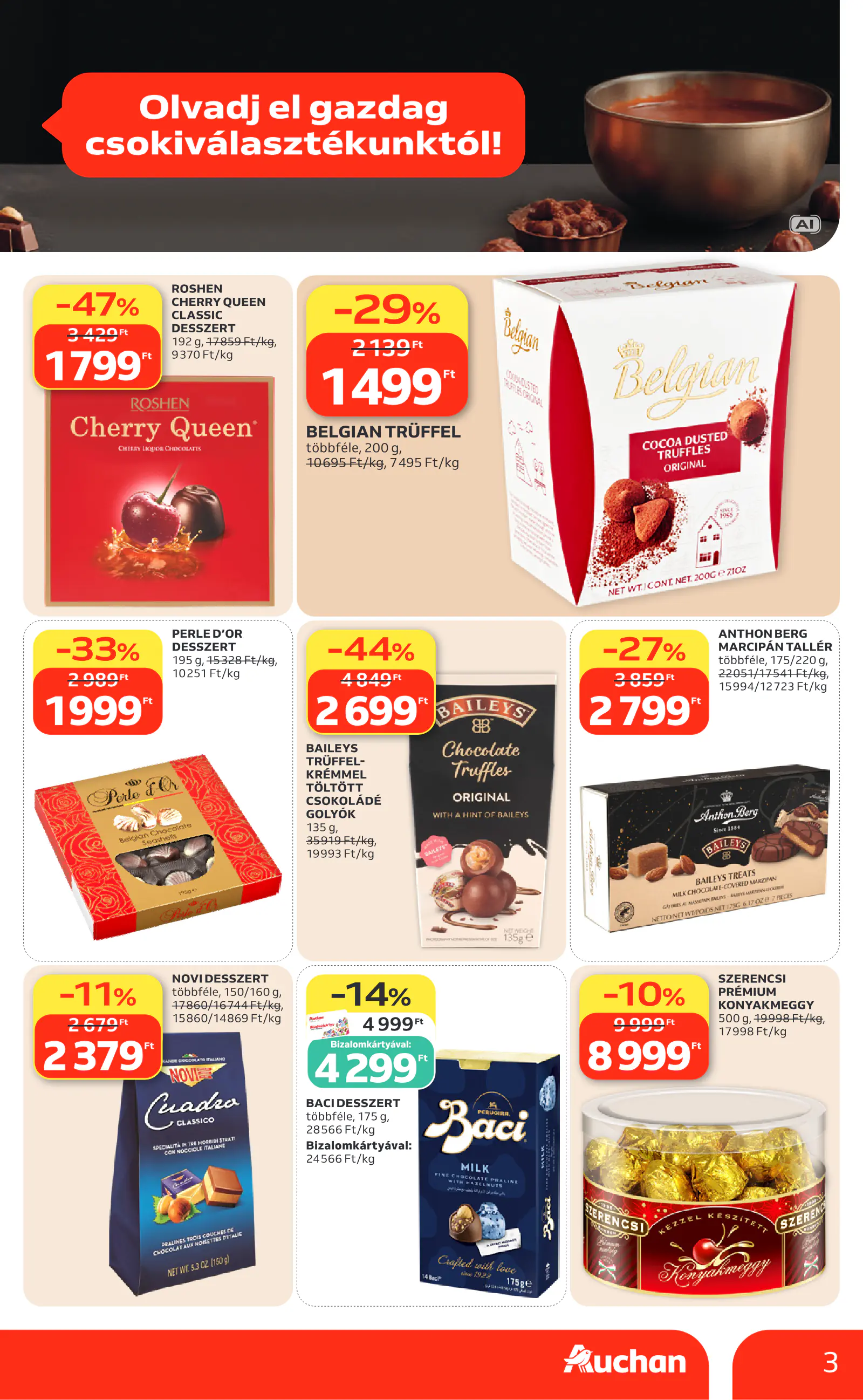 Auchan Csokoládé ajánlataink, 3. oldal (okt. 8–21.)