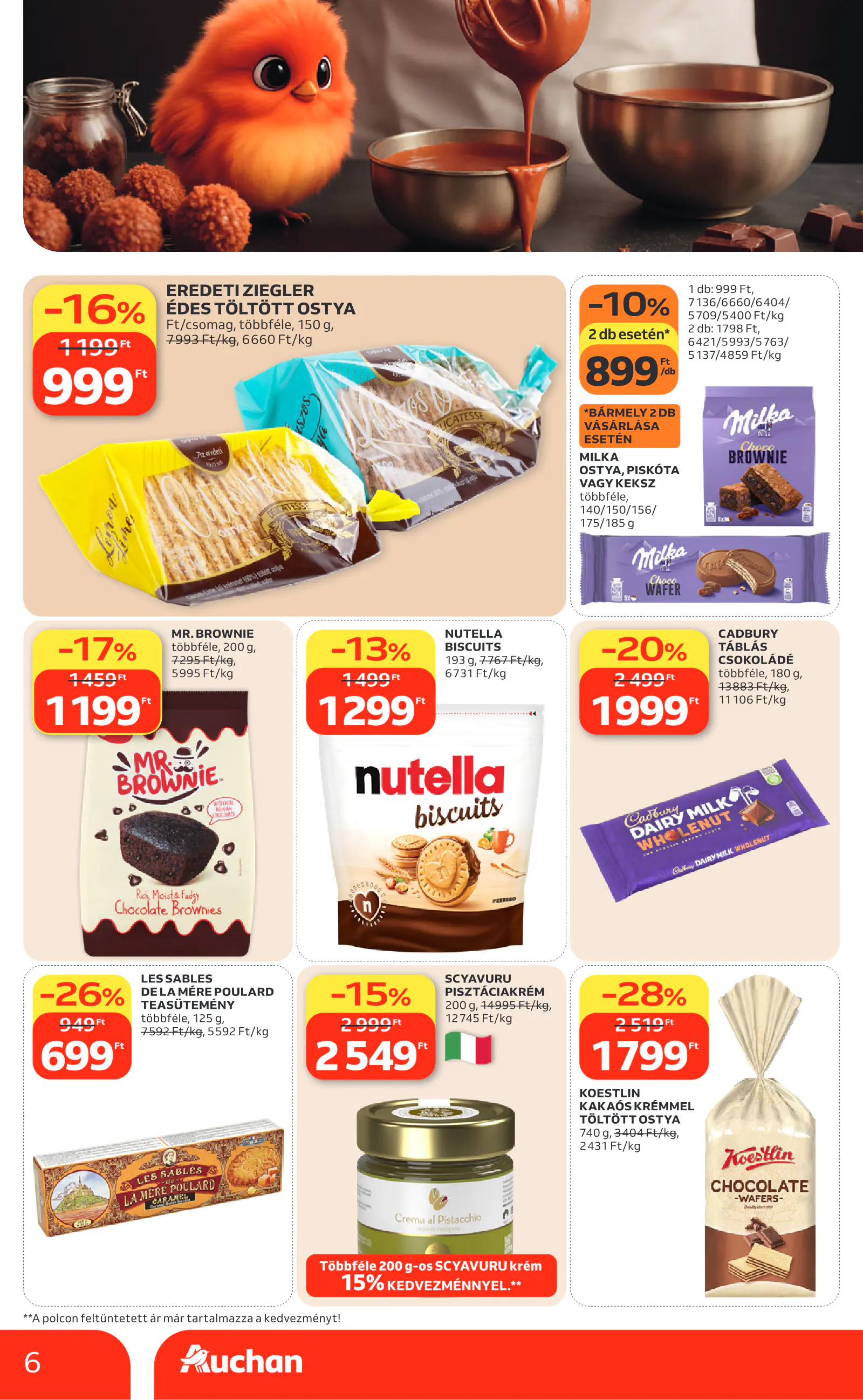 Auchan Csokoládé ajánlataink, 6. oldal (okt. 8–21.)