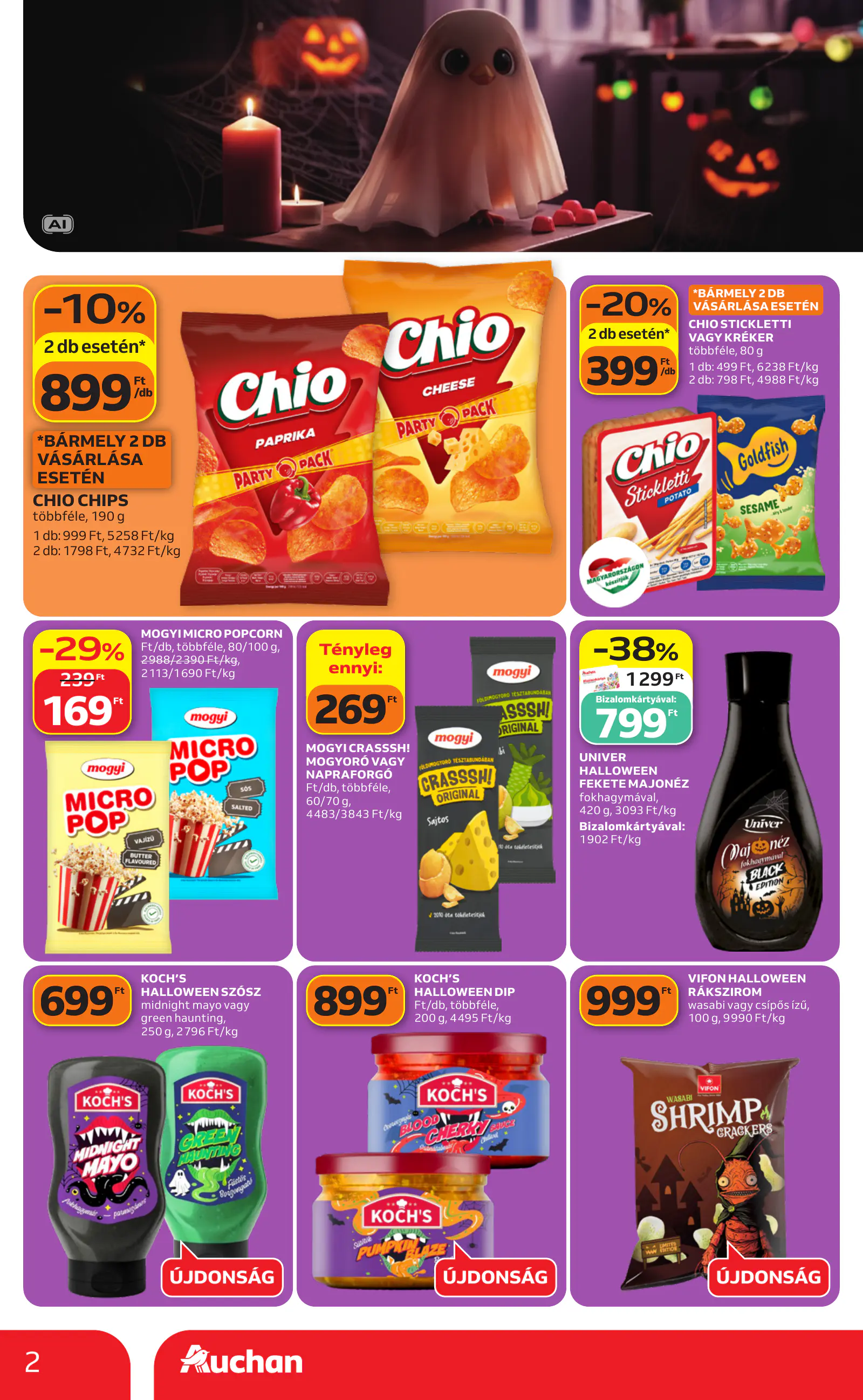 Auchan Halloweeni ajánlataink, 2. oldal (okt. 22–28.)