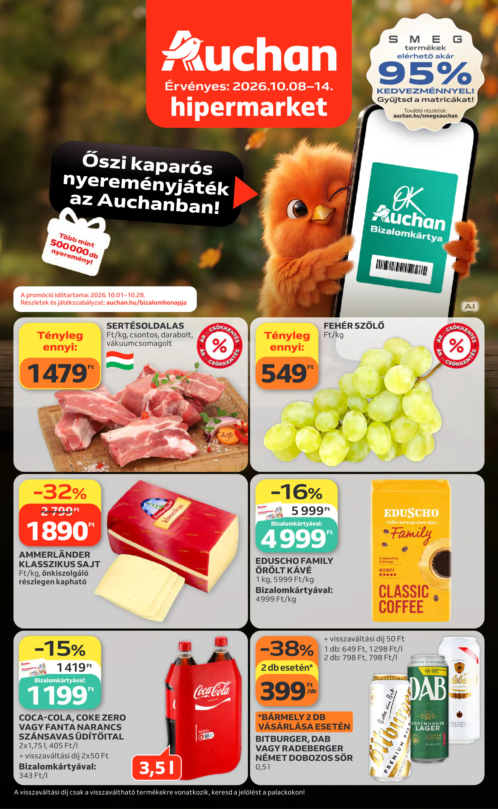 Auchan heti Hipermarket ajánlataink, 1. oldal (okt. 8–14.)