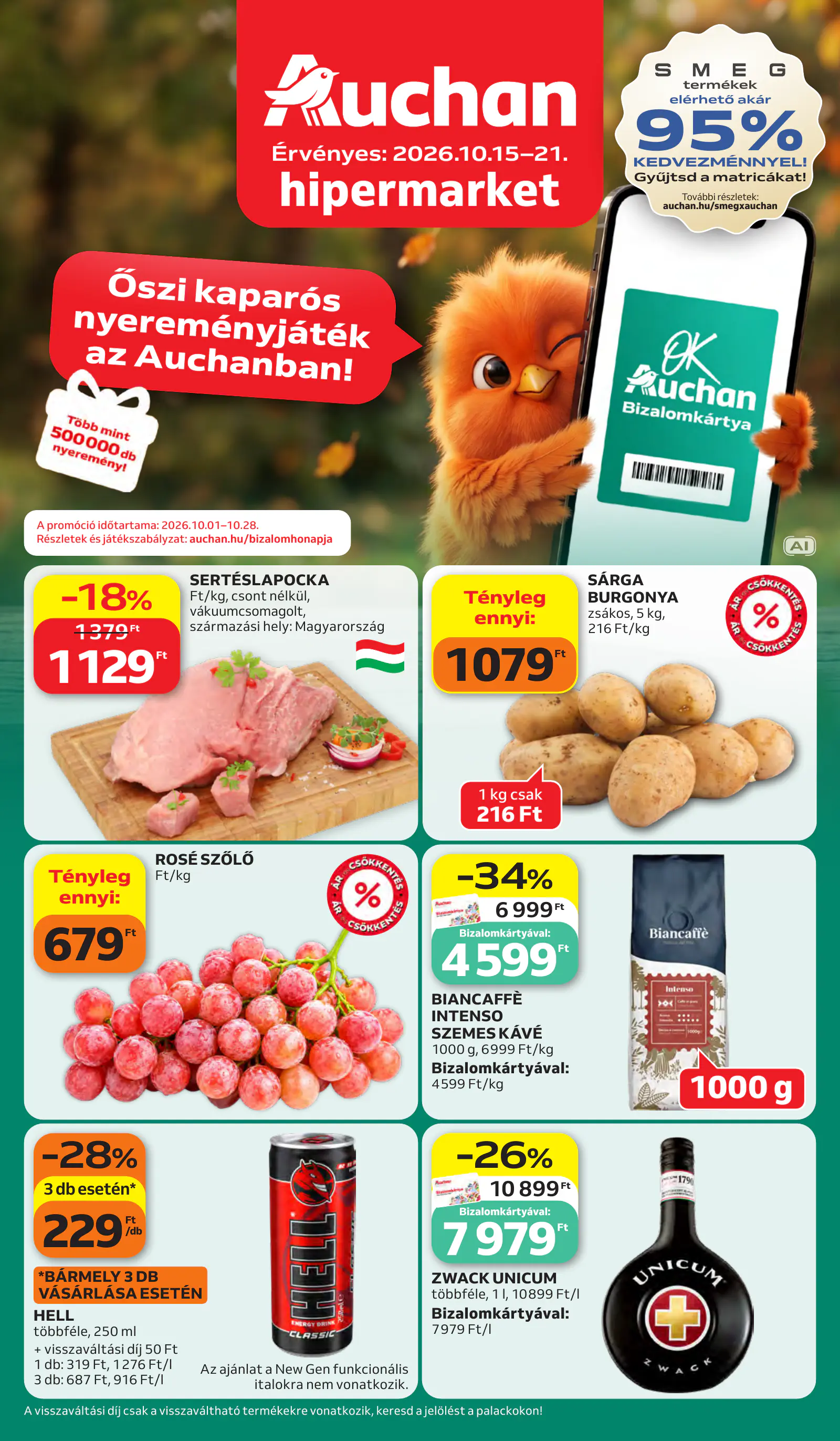 Auchan heti Hipermarket ajánlataink, 1. oldal (okt. 15–21.)
