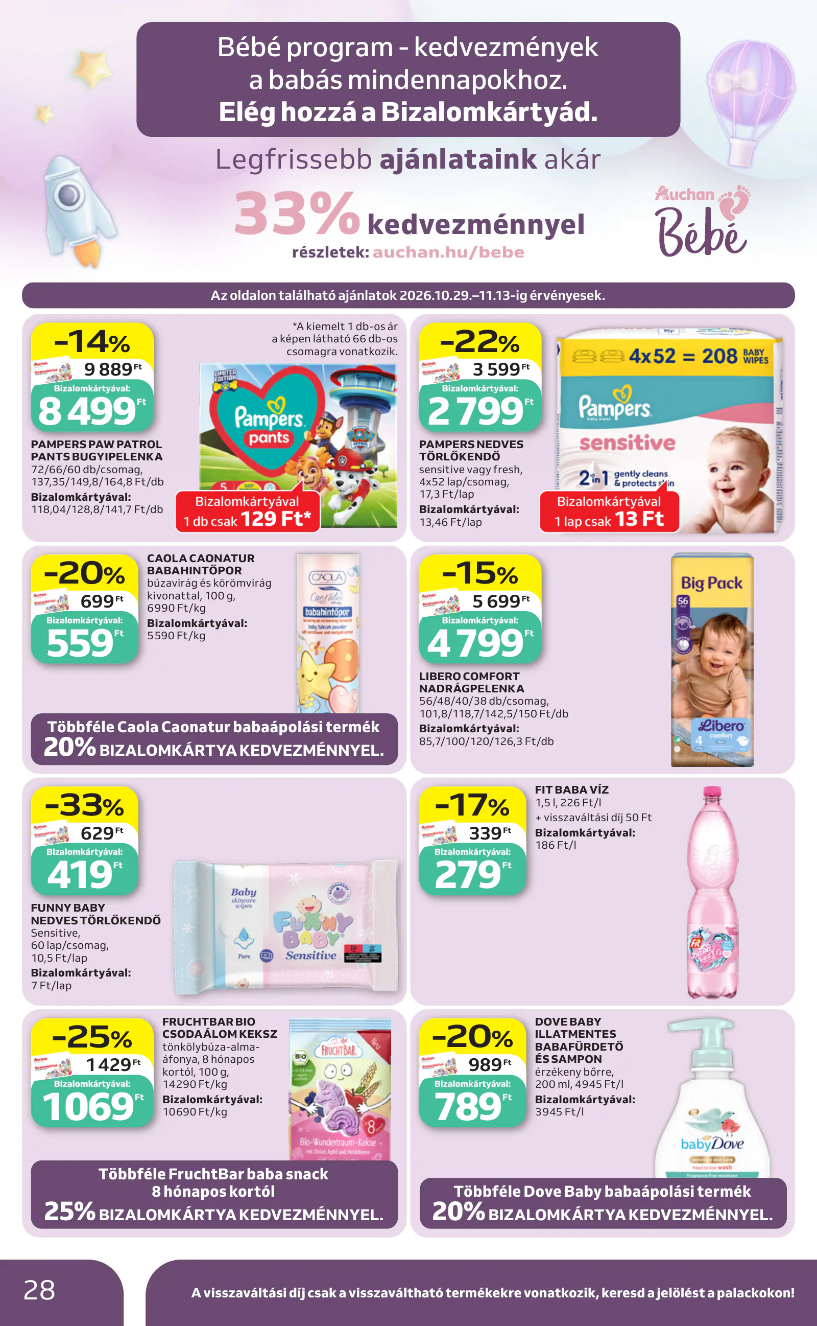 Auchan heti Hipermarket ajánlataink, 28. oldal (okt. 29. – nov. 4.)