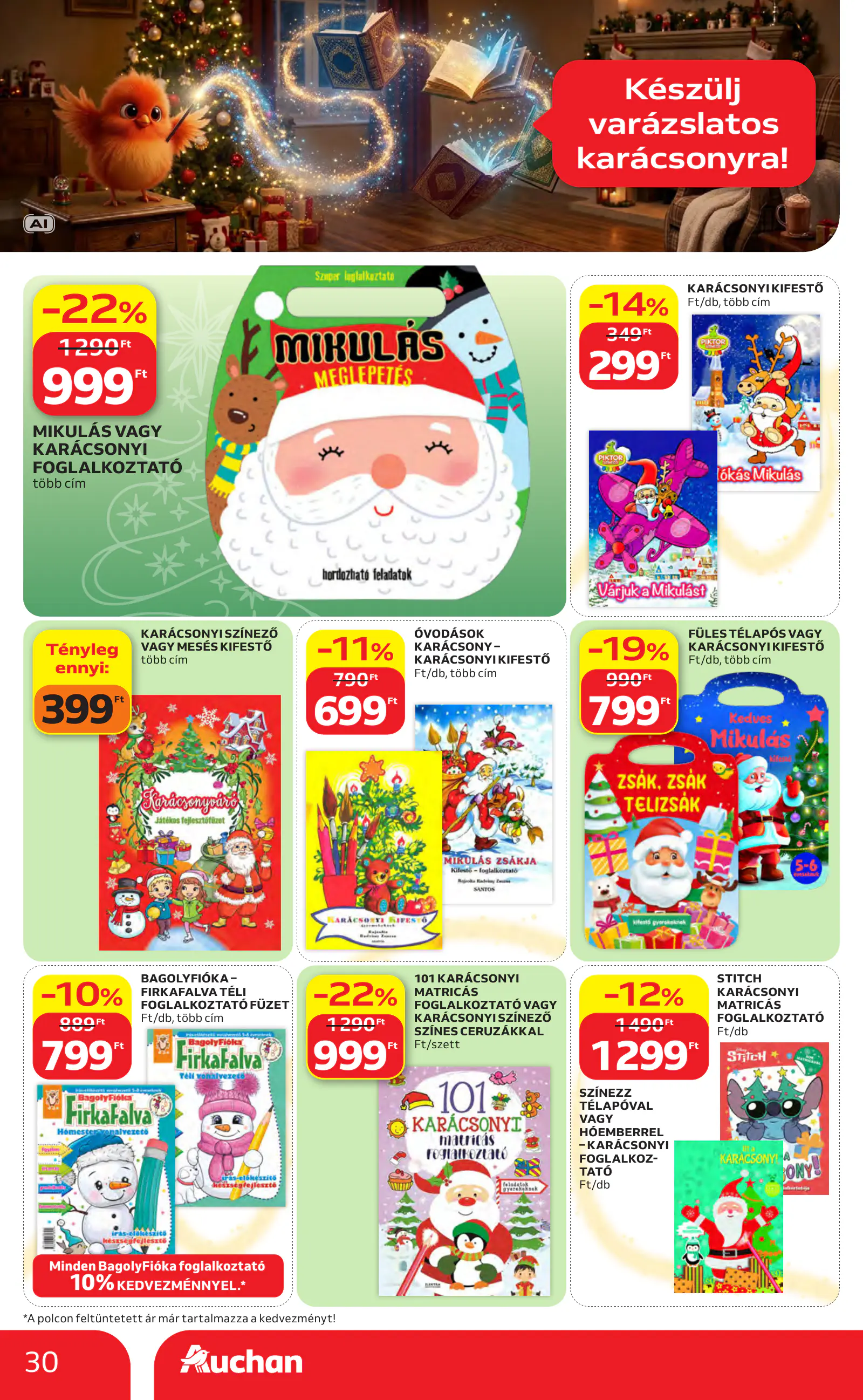 Auchan Karácsonyi ajánlataink, 30. oldal (okt. 22. – nov. 25.)