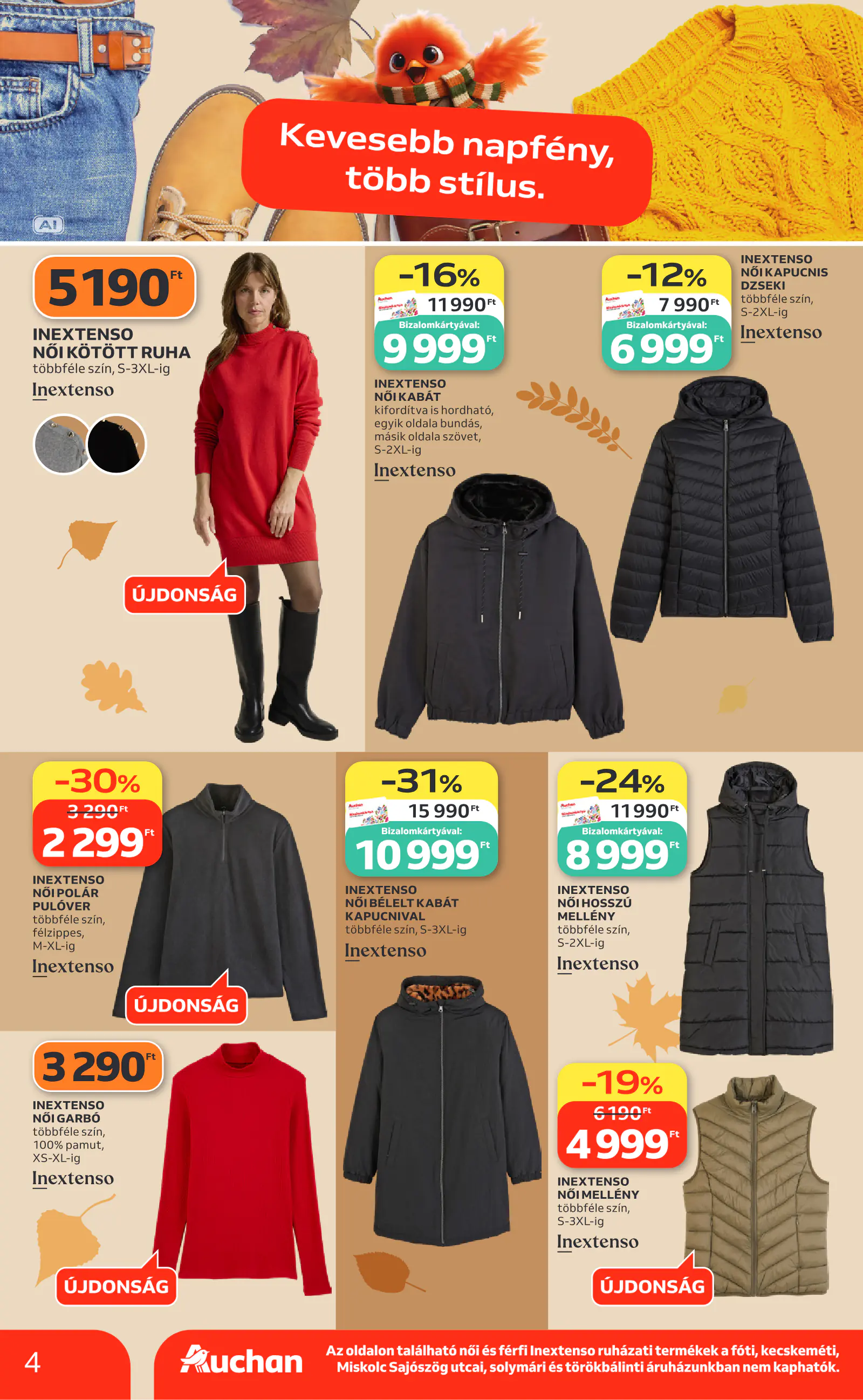 Auchan Őszi ruha ajánlataink, 4. oldal (okt. 1–21.)