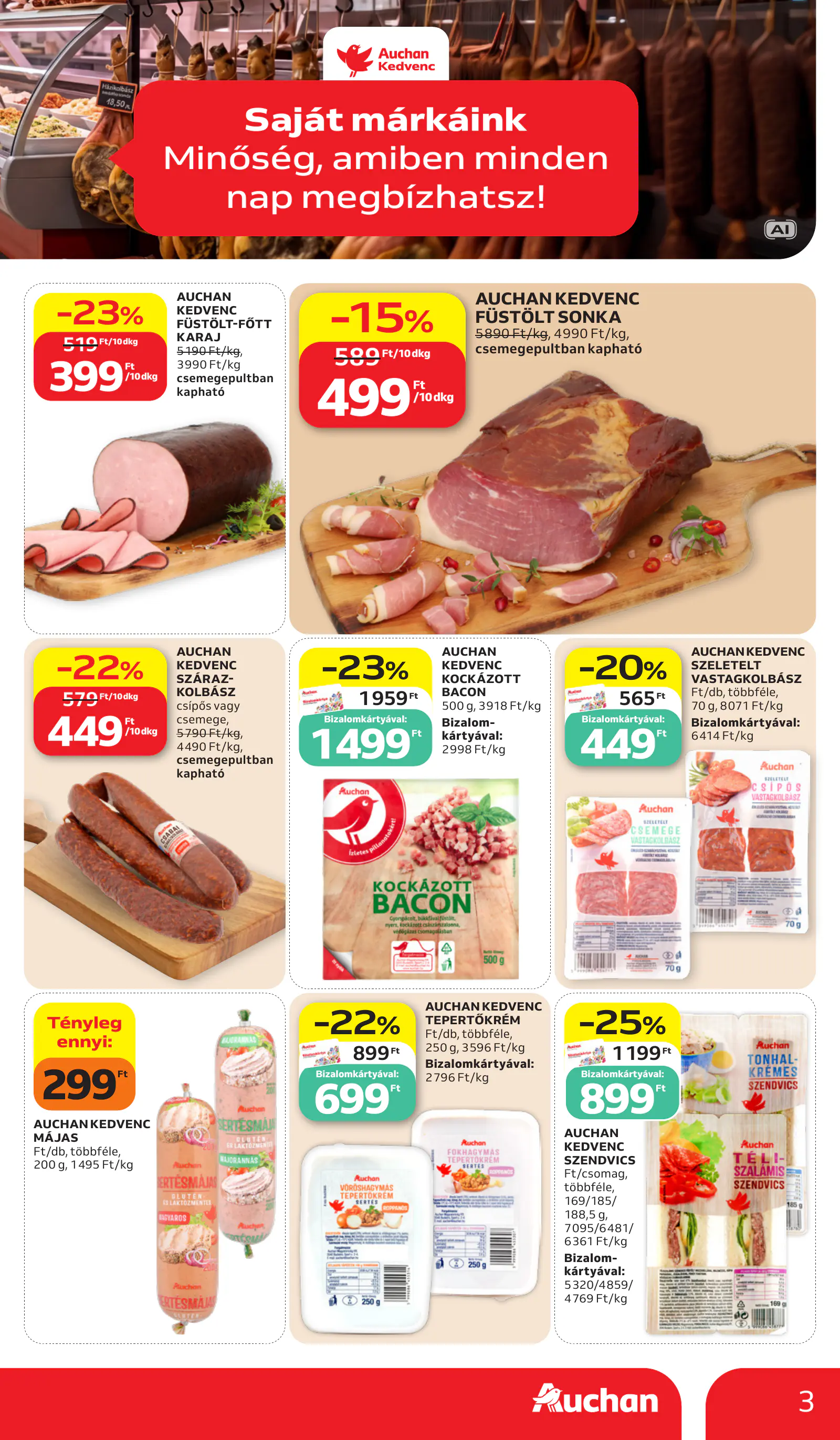 Auchan Sajátmárkás ajánlataink, 3. oldal (okt. 15–21.)