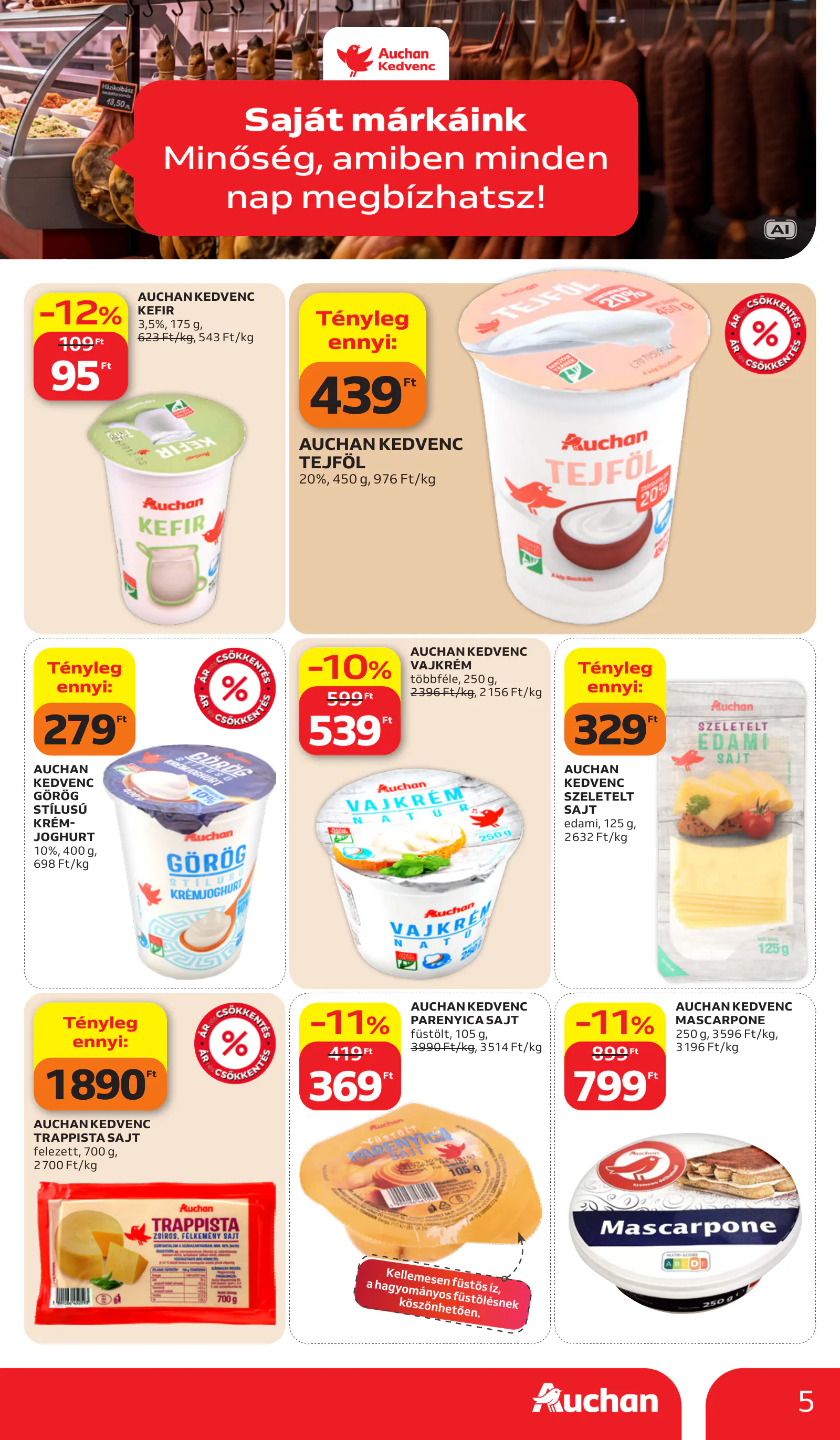 Auchan Sajátmárkás ajánlataink, 5. oldal (okt. 15–21.)