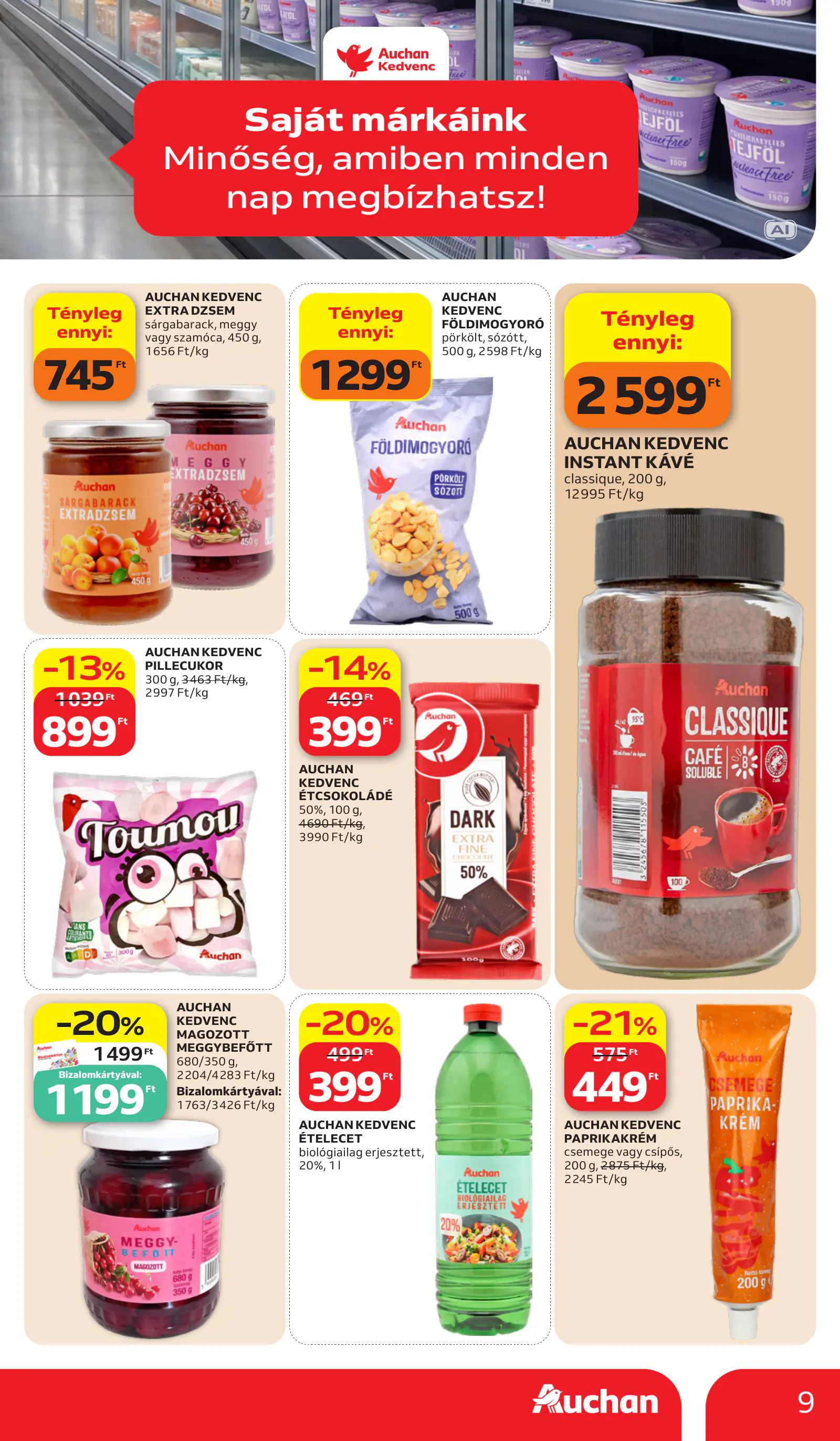 Auchan Sajátmárkás ajánlataink, 9. oldal (okt. 15–21.)