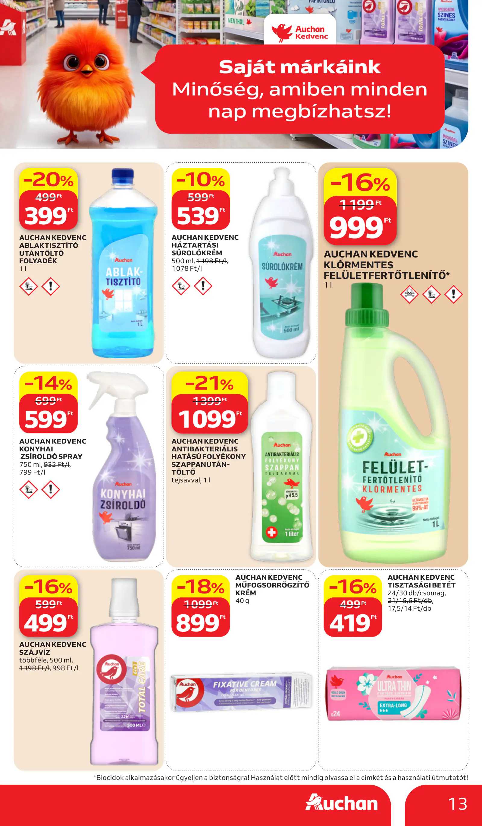 Auchan Sajátmárkás ajánlataink, 13. oldal (okt. 15–21.)