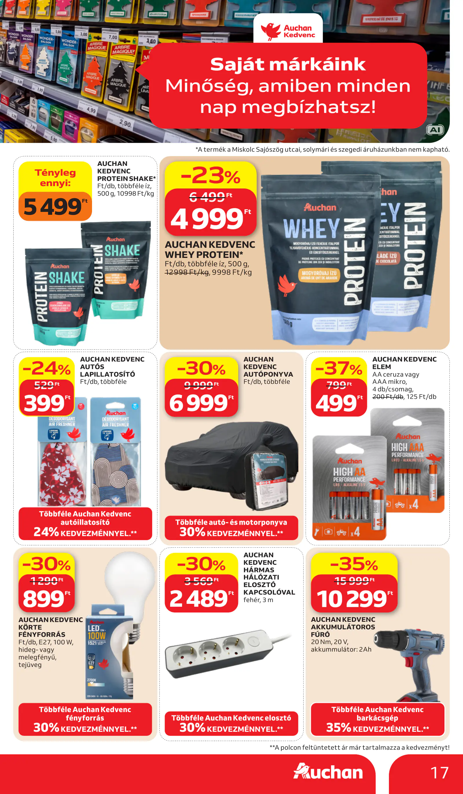 Auchan Sajátmárkás ajánlataink, 17. oldal (okt. 15–21.)