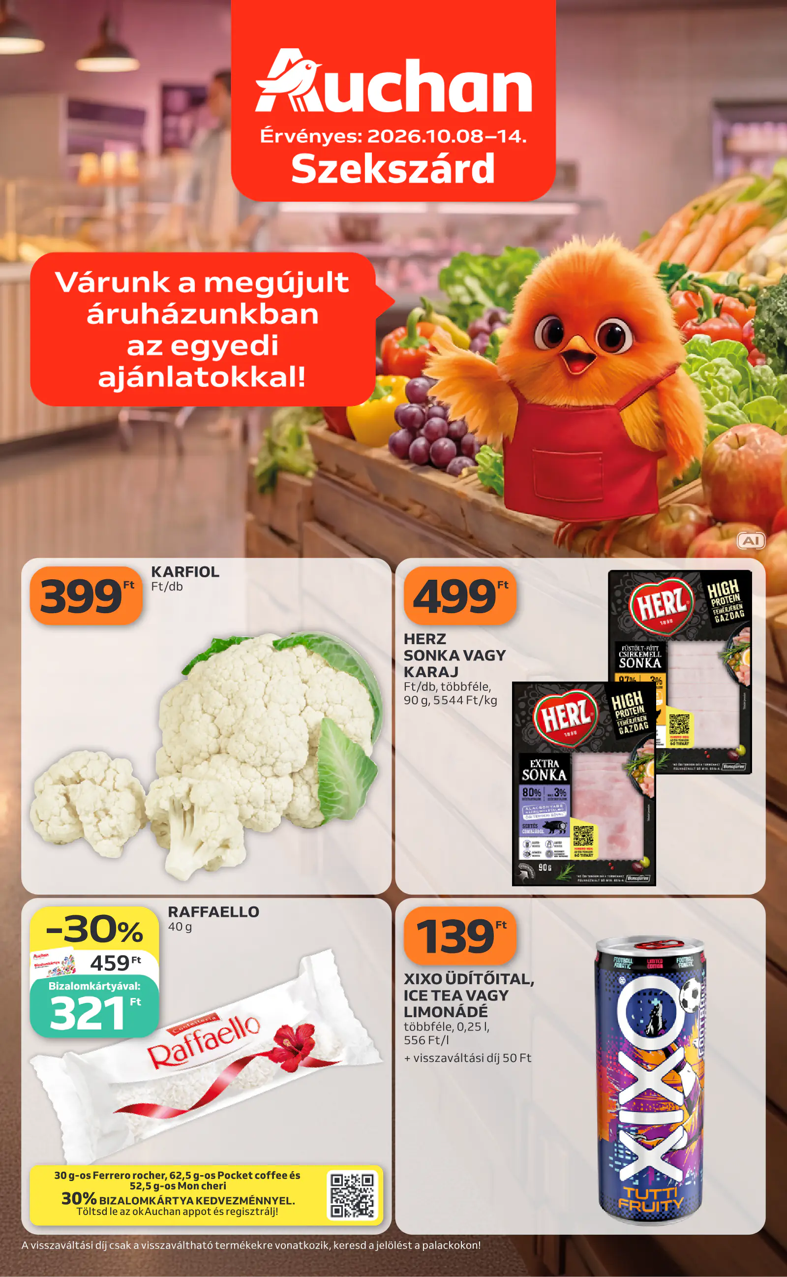 Auchan Szekszárdi ajánlataink, 1. oldal (okt. 8–14.)