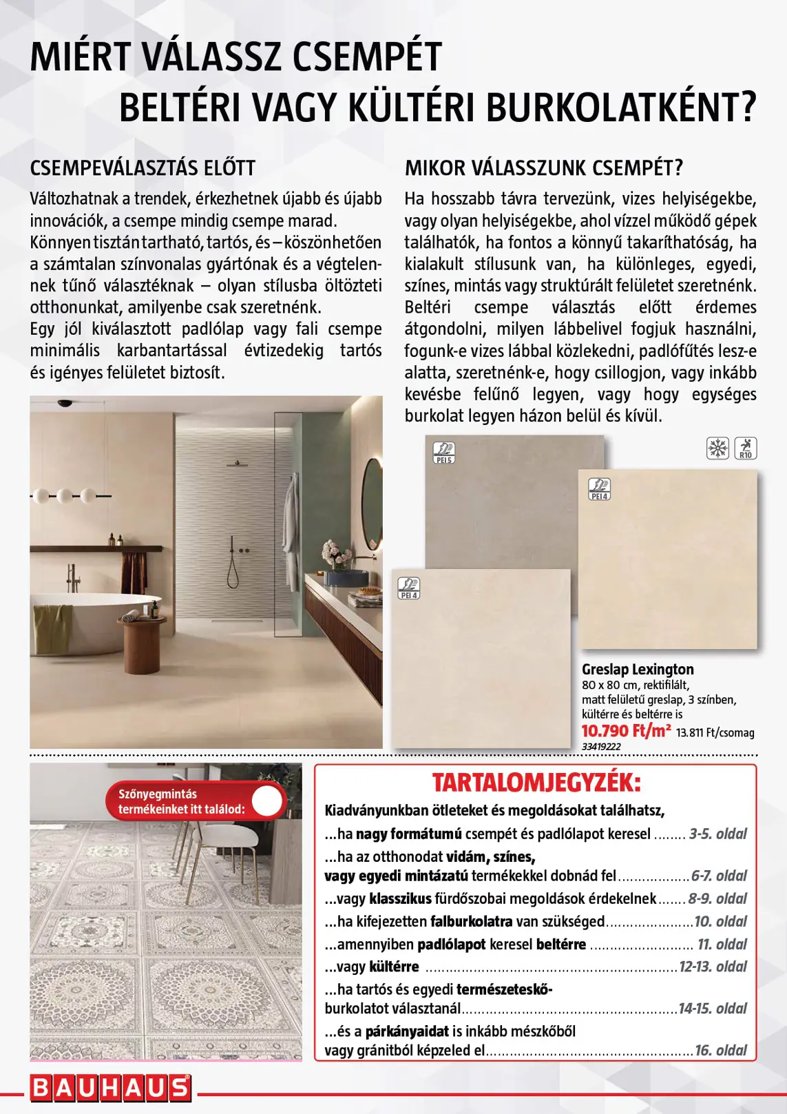 Bauhaus Csempekiadvány, 2. oldal (okt. 1. – nov. 3.)