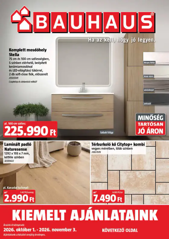 Bauhaus Kiemelt ajánlataink október – okt. 1. – nov. 3.