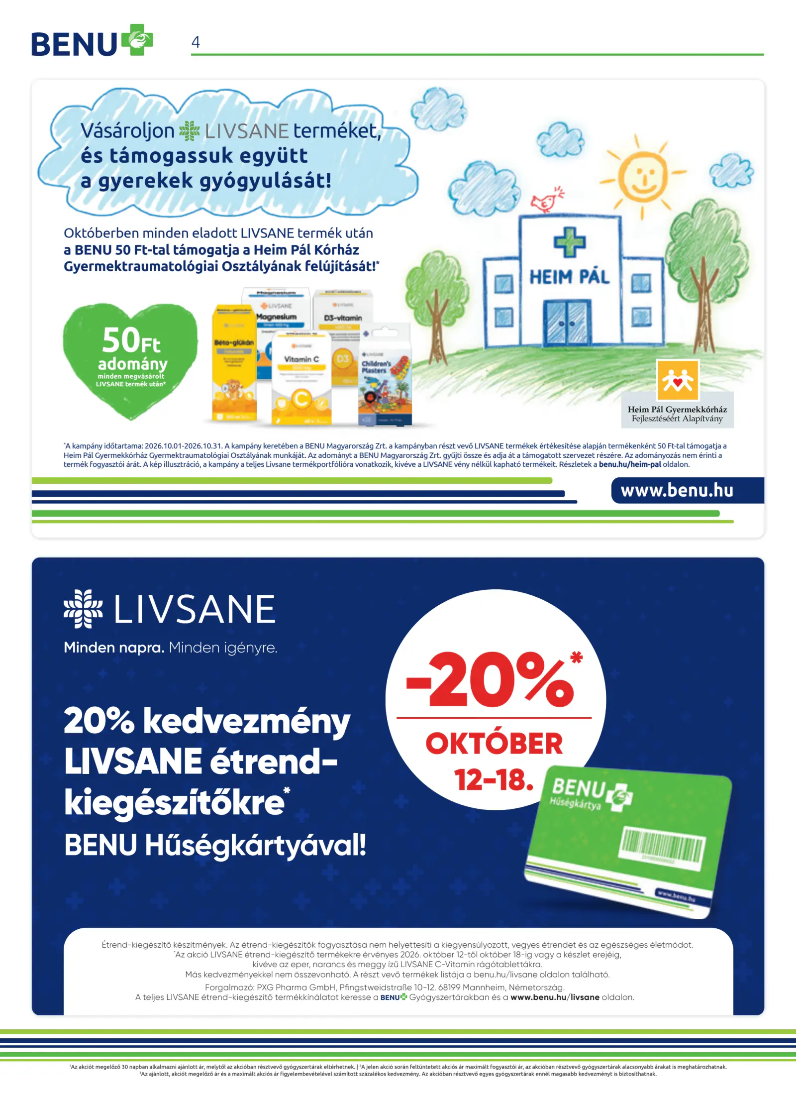 BENU akciós kiadvány Október, 4. oldal (okt. 1–31.)